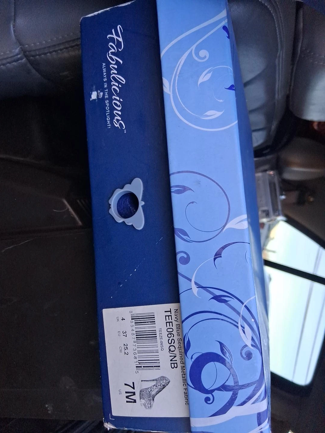 Fabulicious TEE06SQ/NB Navy Blue Heels - Size 7M