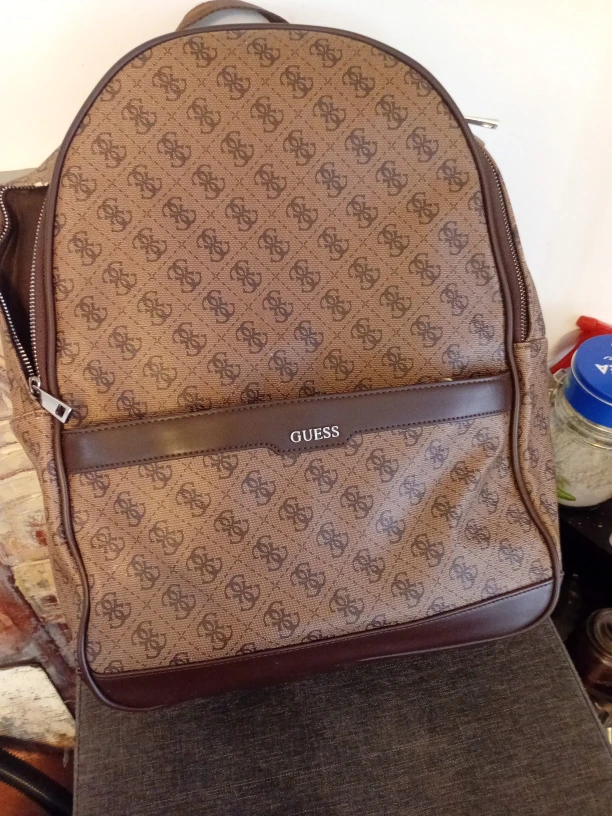 Guess Brown Patterned Backpack