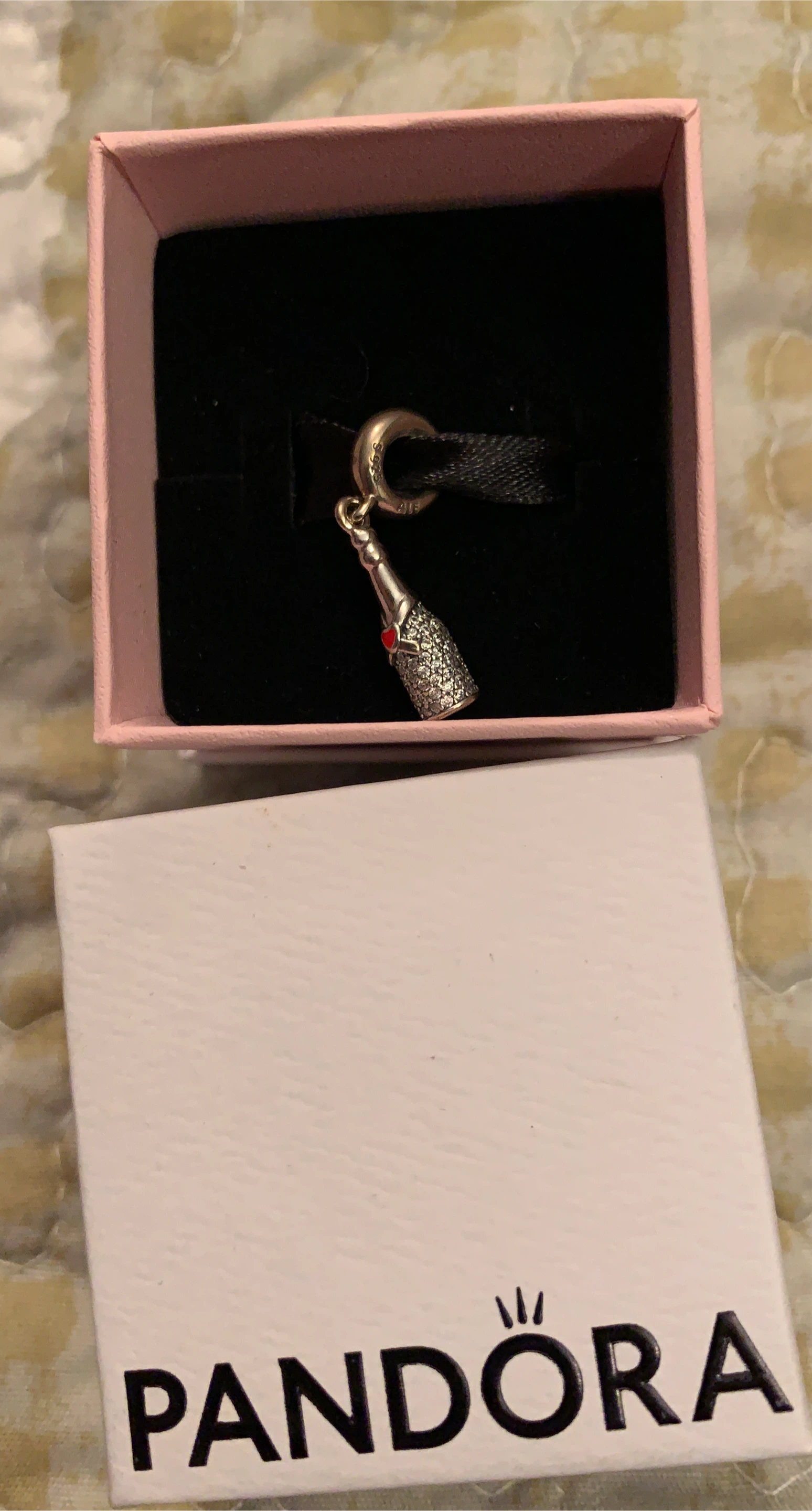 Pandora Sparkling Champagne Bottle Charm