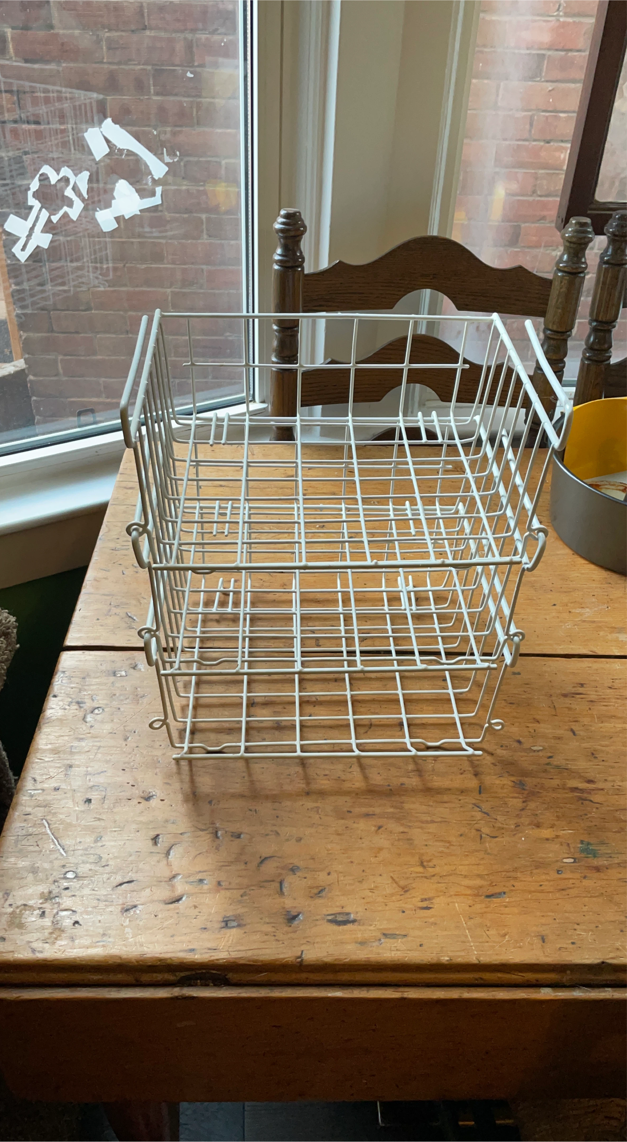 White Wire Storage Baskets - Set of 3