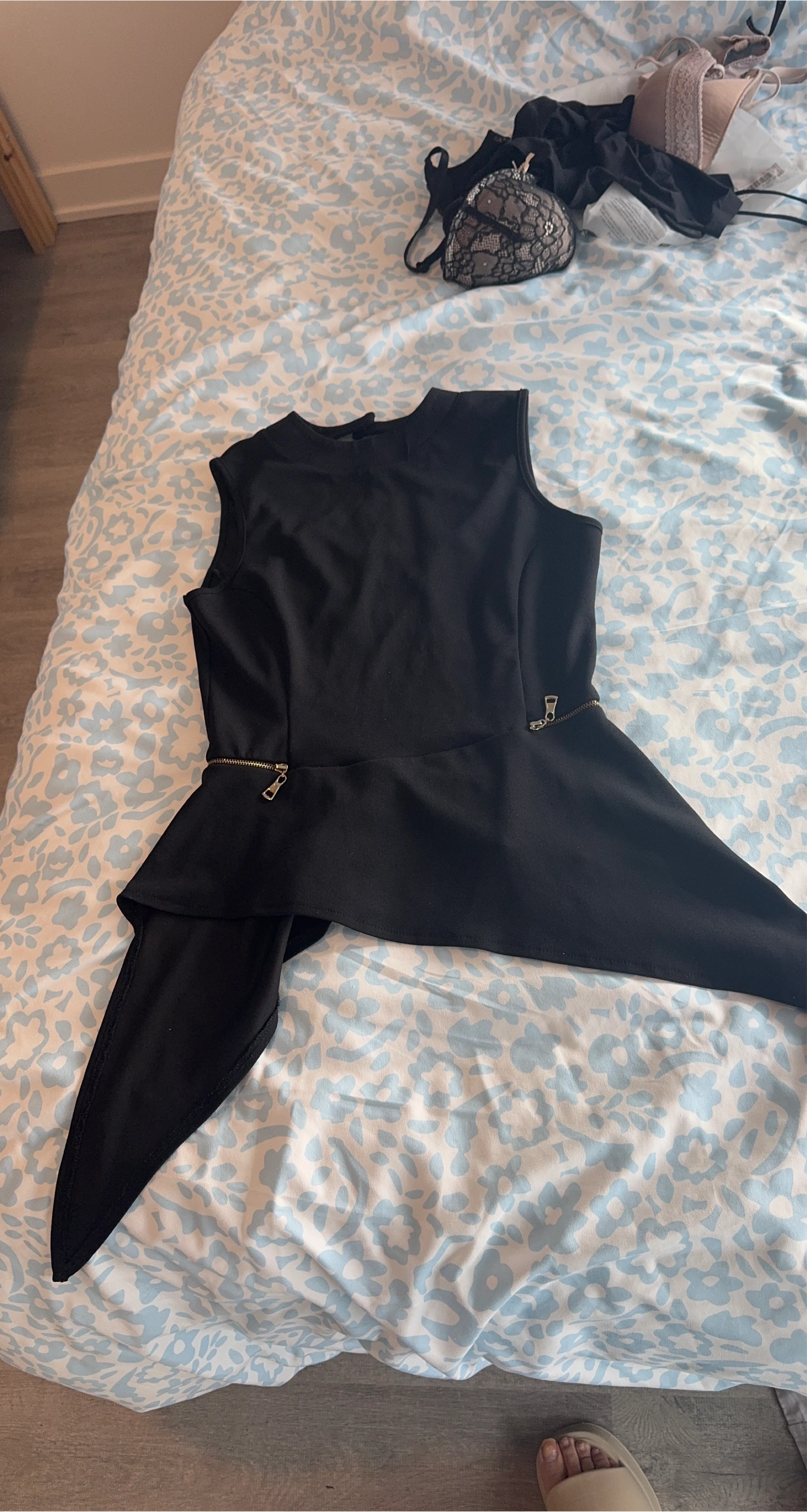 Black Peplum Style Top