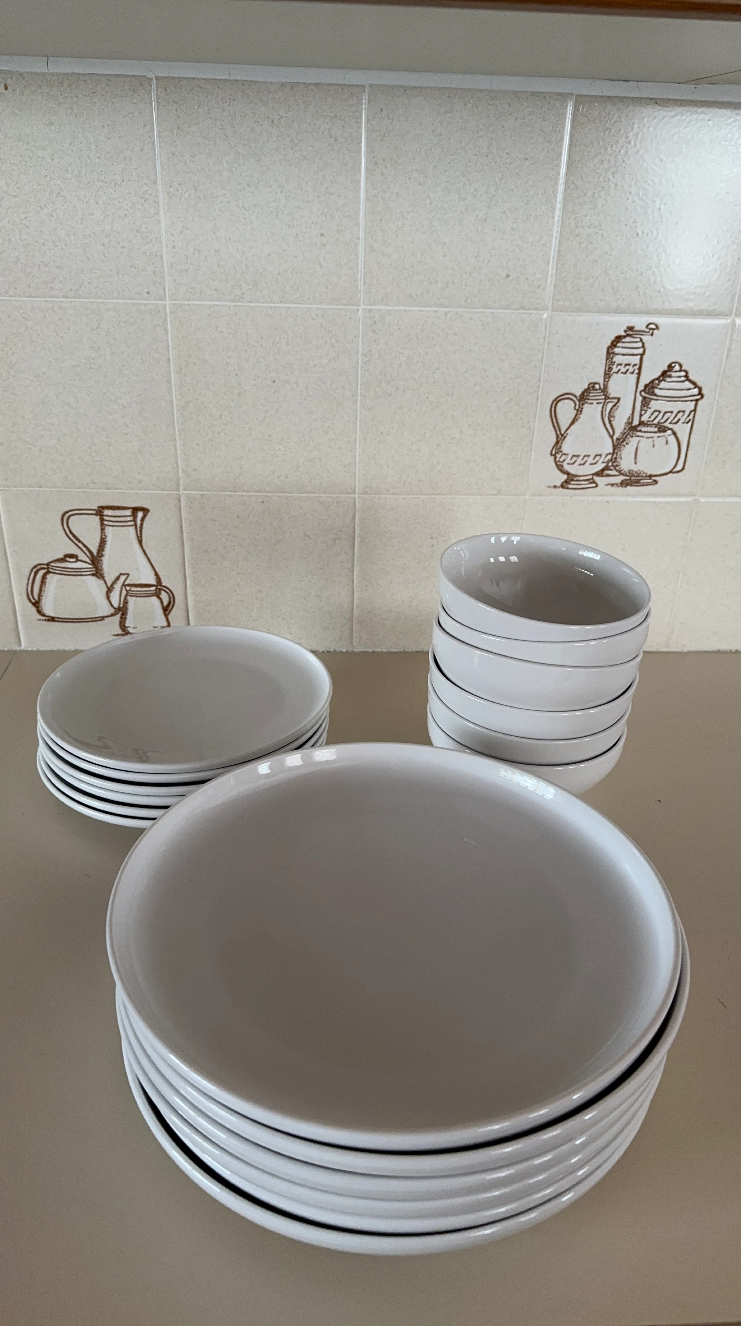 White Ceramic Plates and Bowls Set