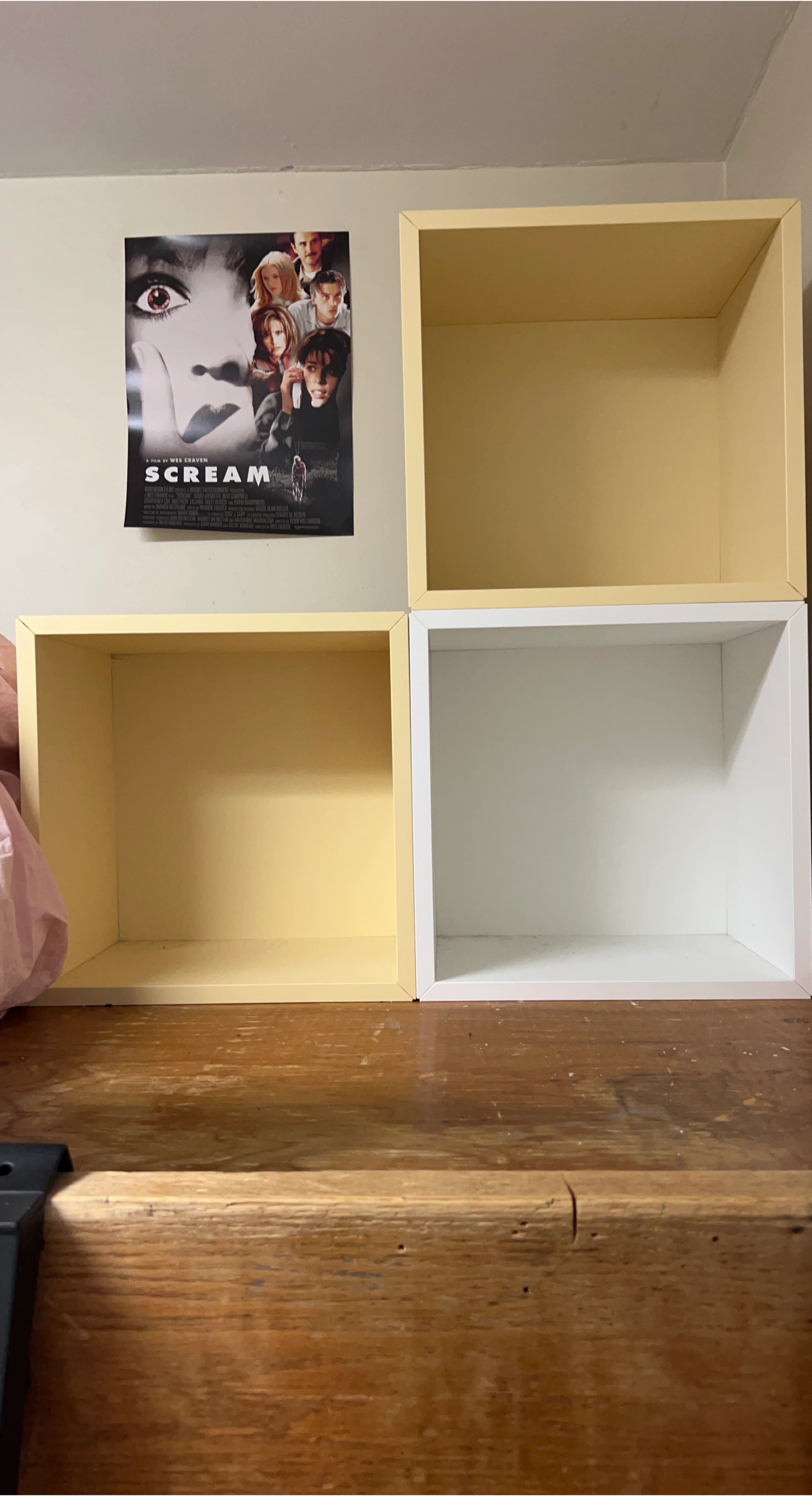 Yellow and White Storage Cubes