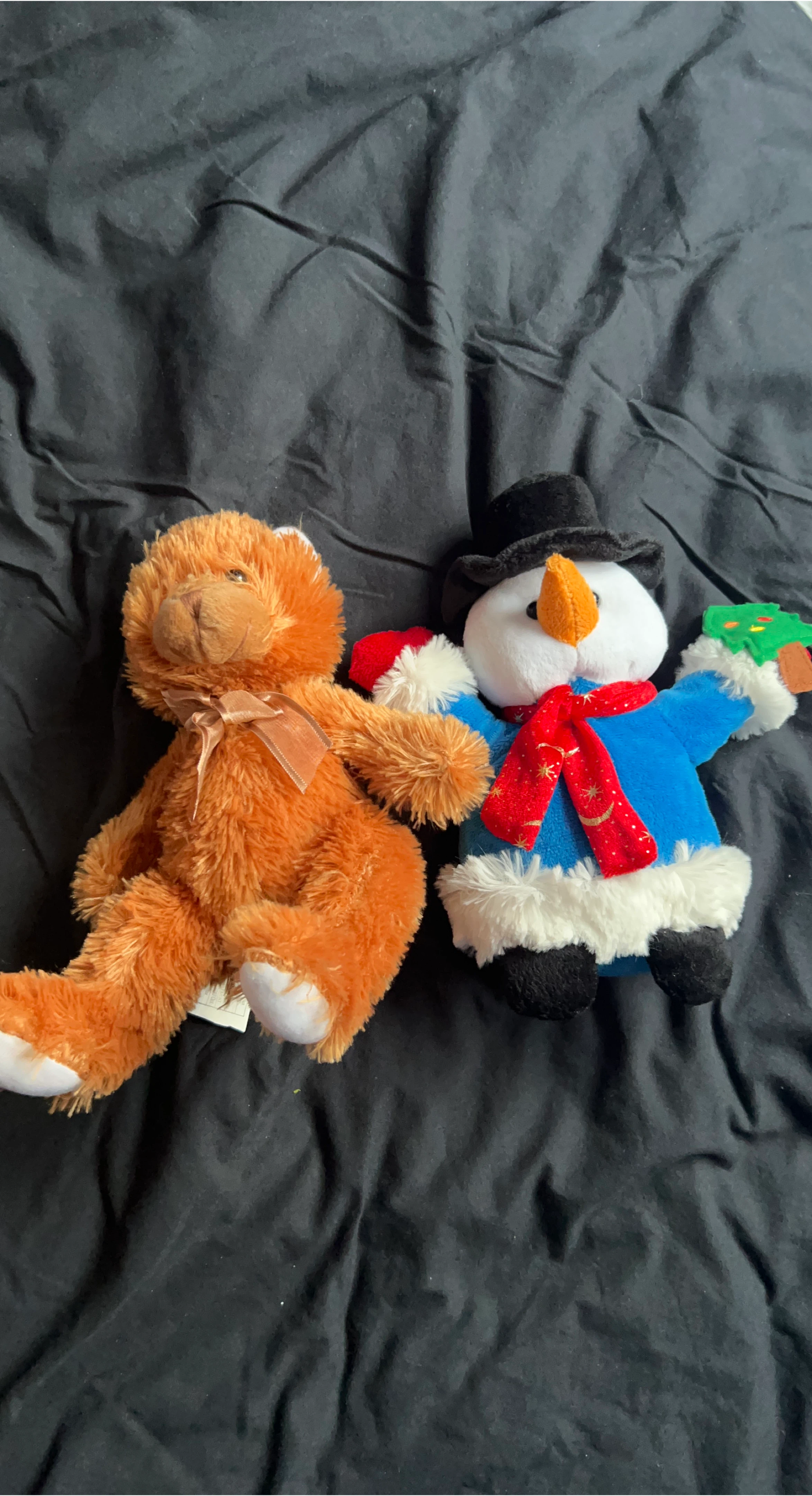 Stuffed Bear & Snowman Plush Toys