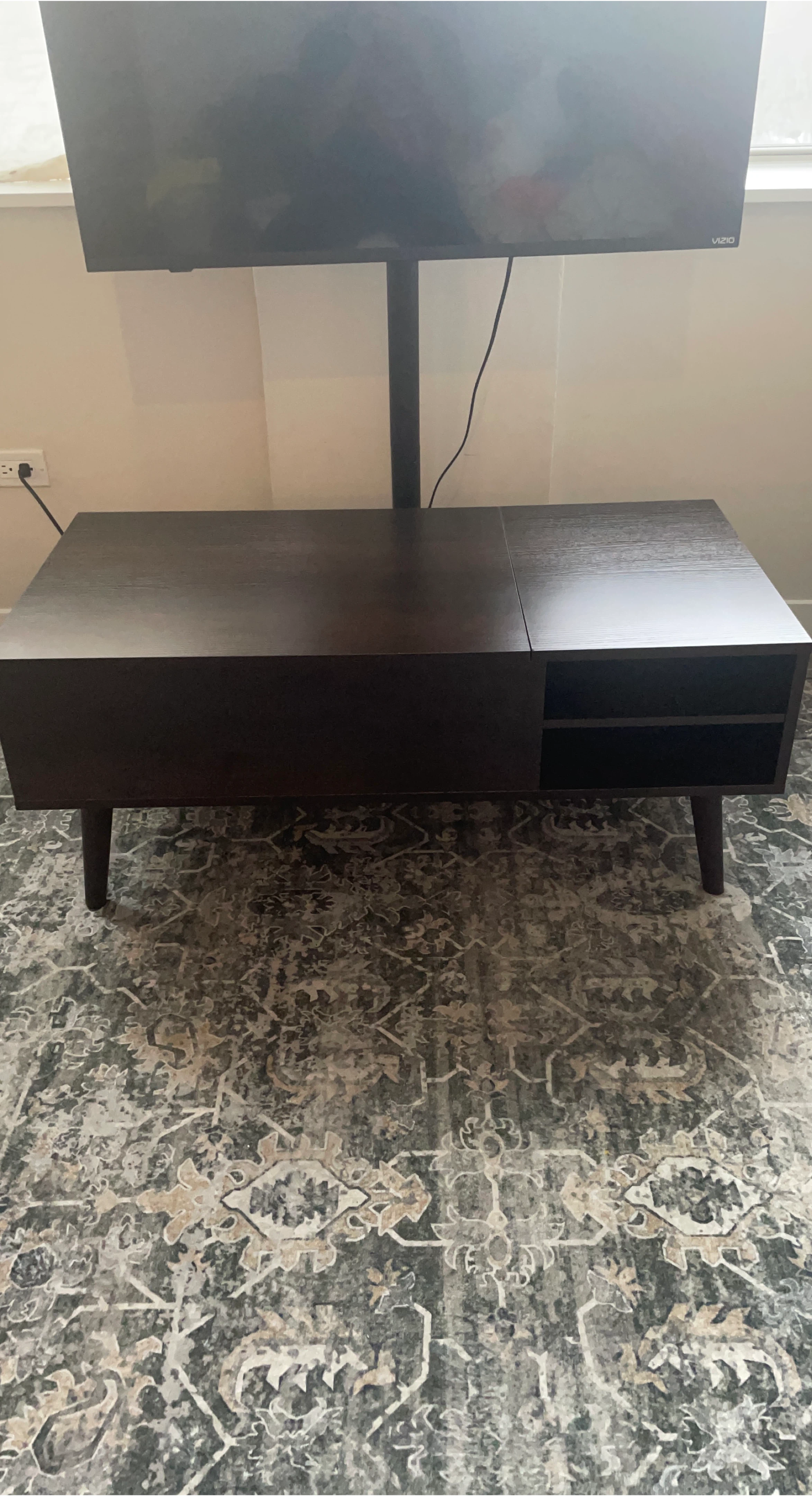 Dark Brown Coffee Table with Storage #cleanout