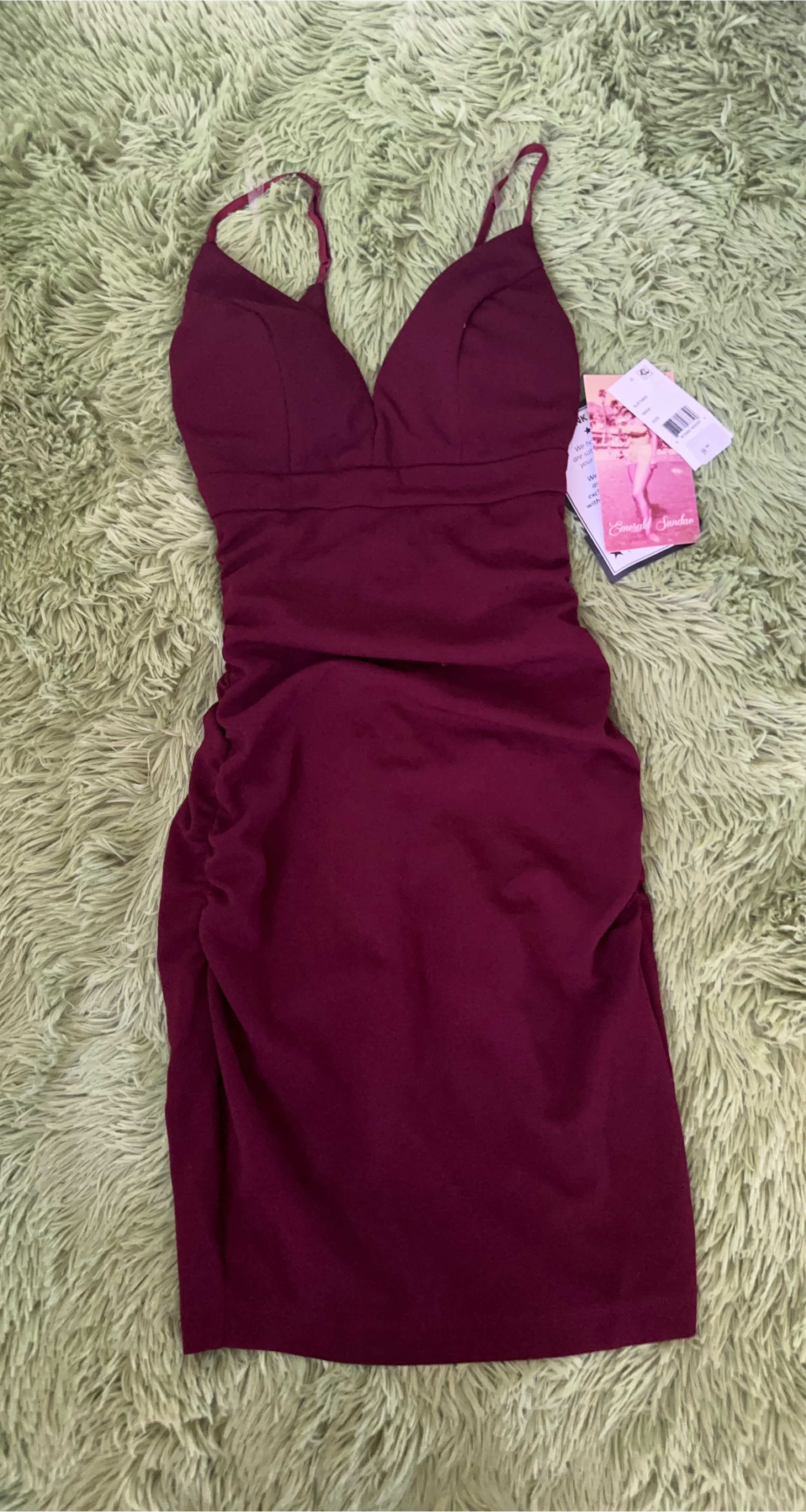 Emerald Sundae Wine Dress XXS