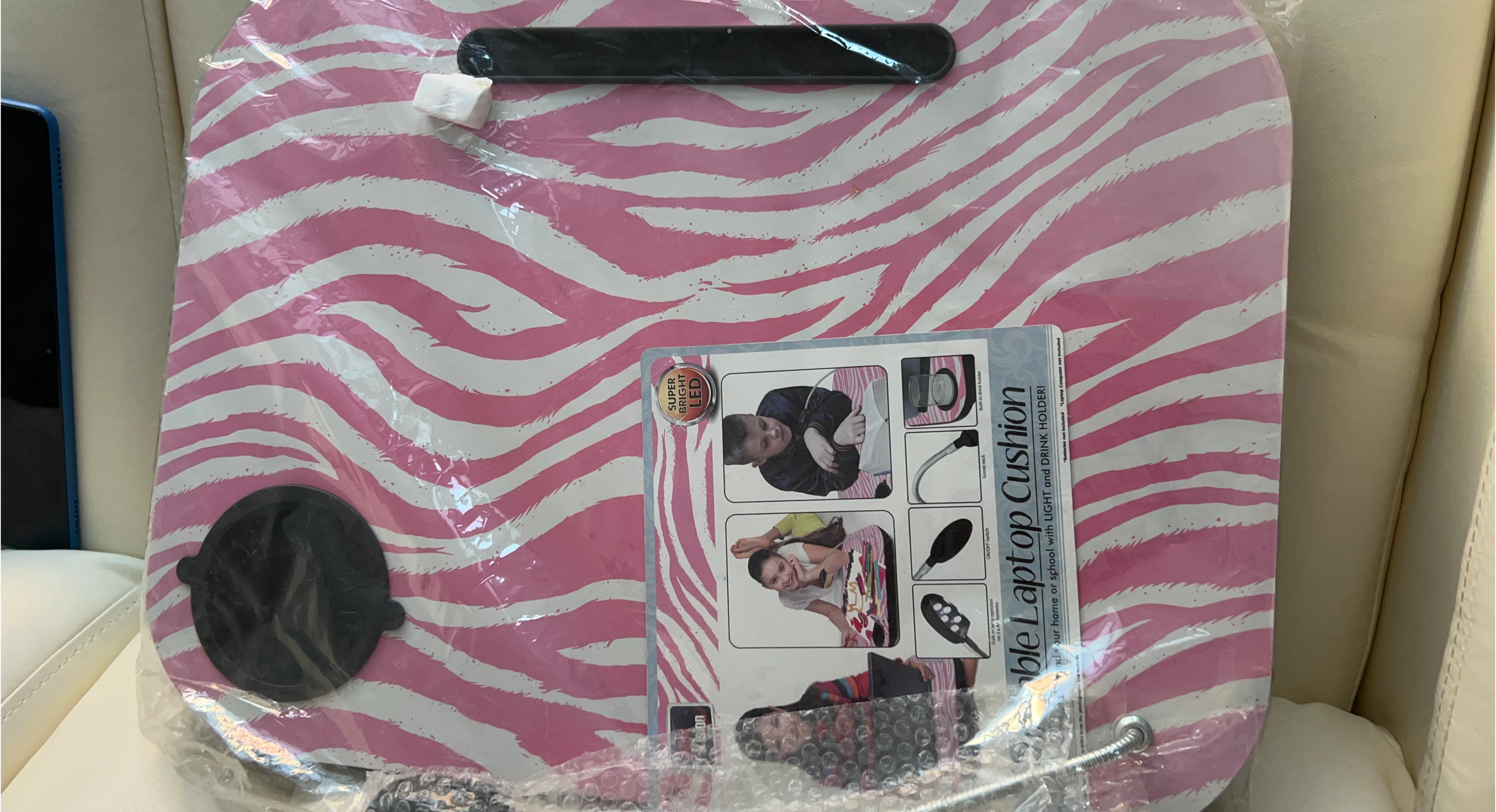 New LapGear Lap Desk - Pink Zebra