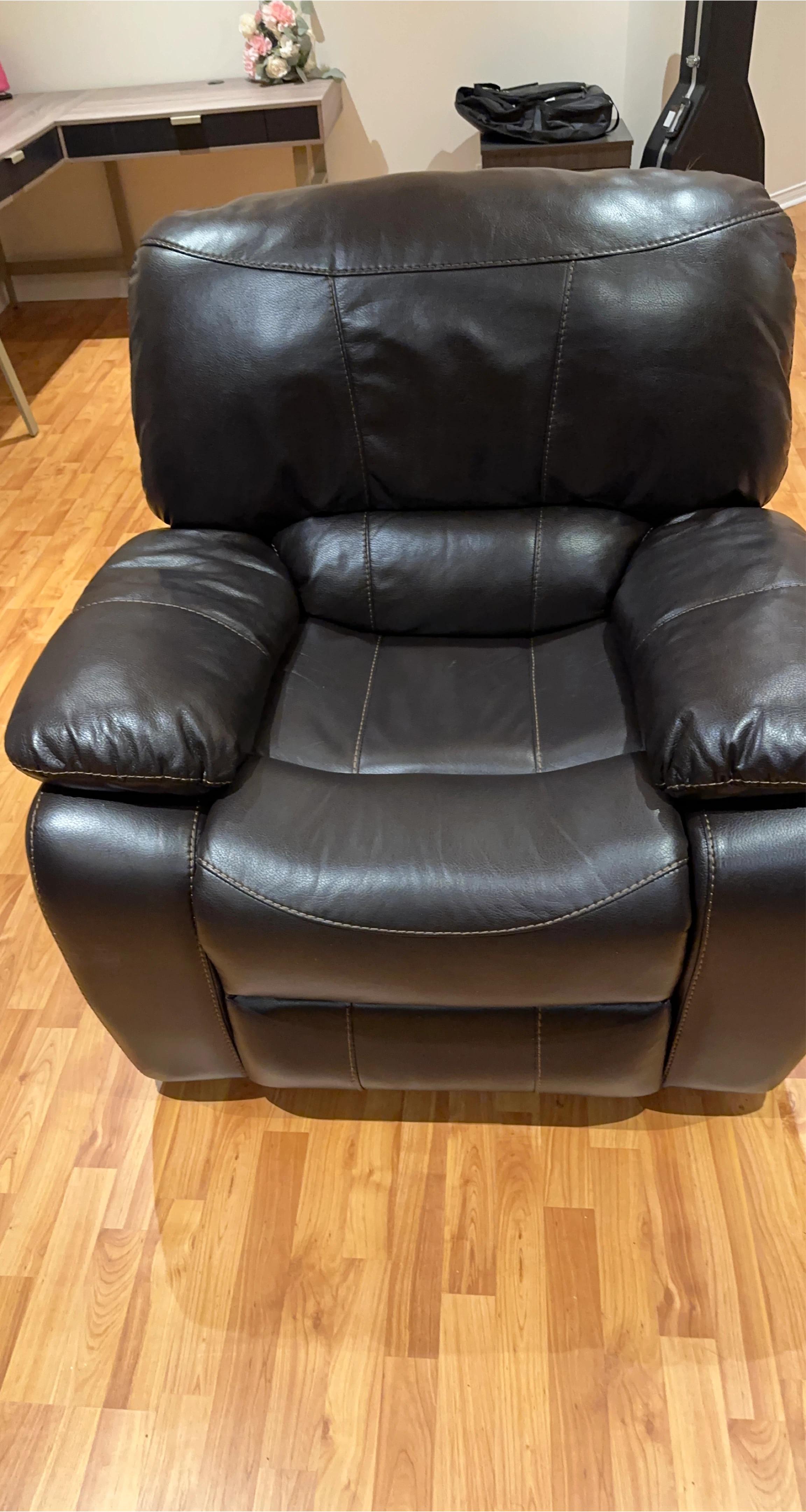 Brown Leather Recliner Chair
