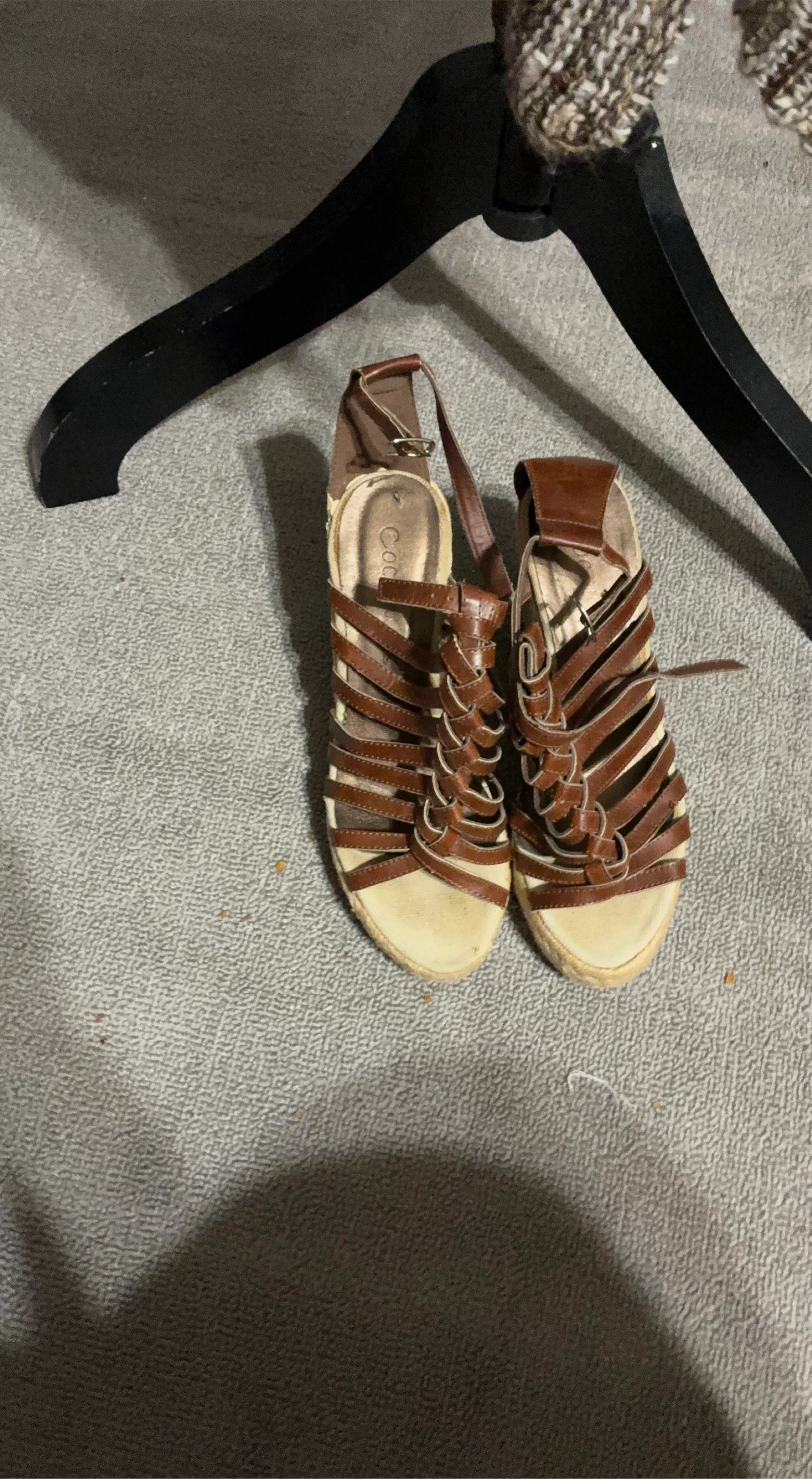 Coco Wren Brown Wedge Sandals