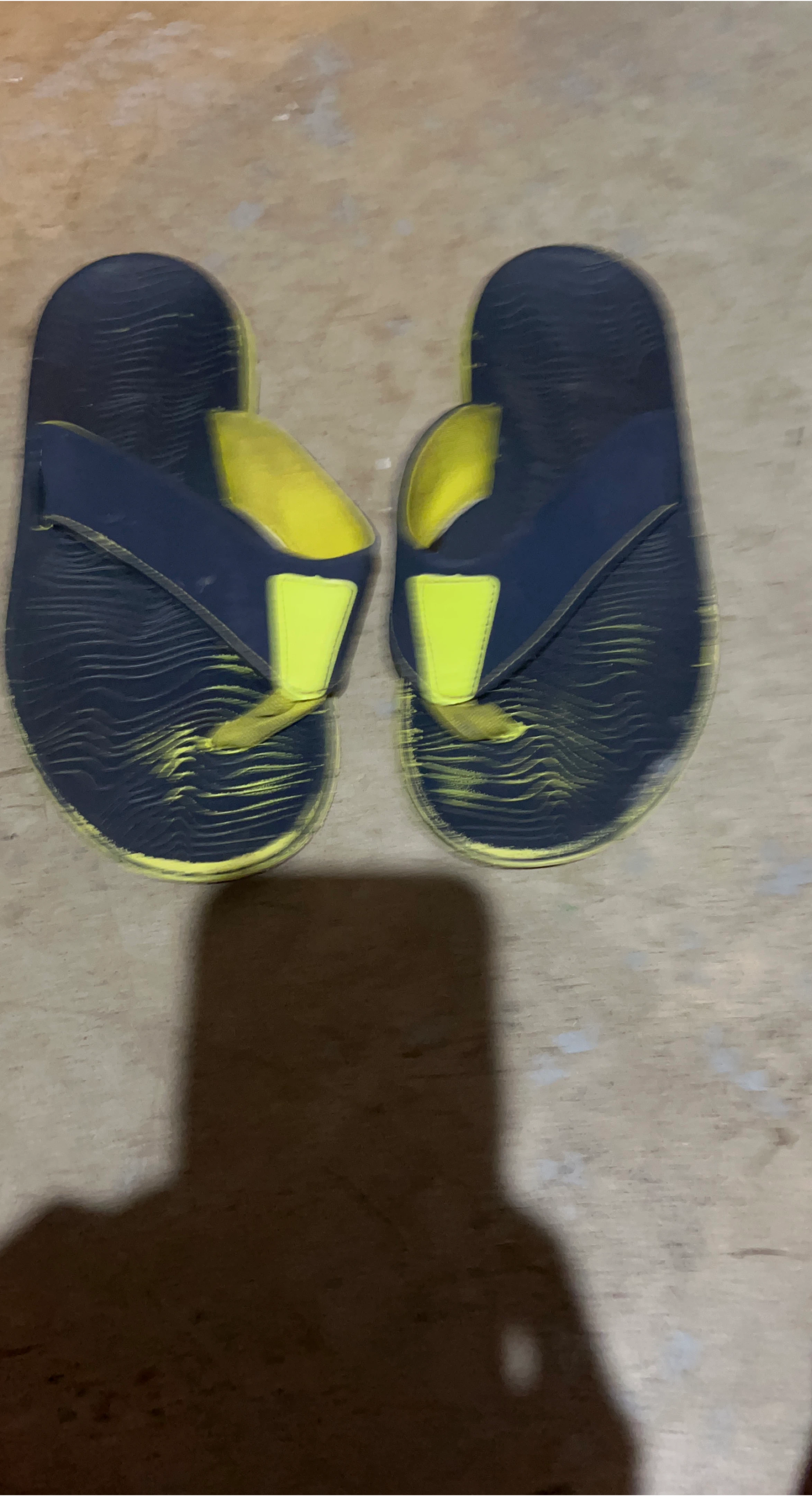 Blue & Yellow Flip Flops