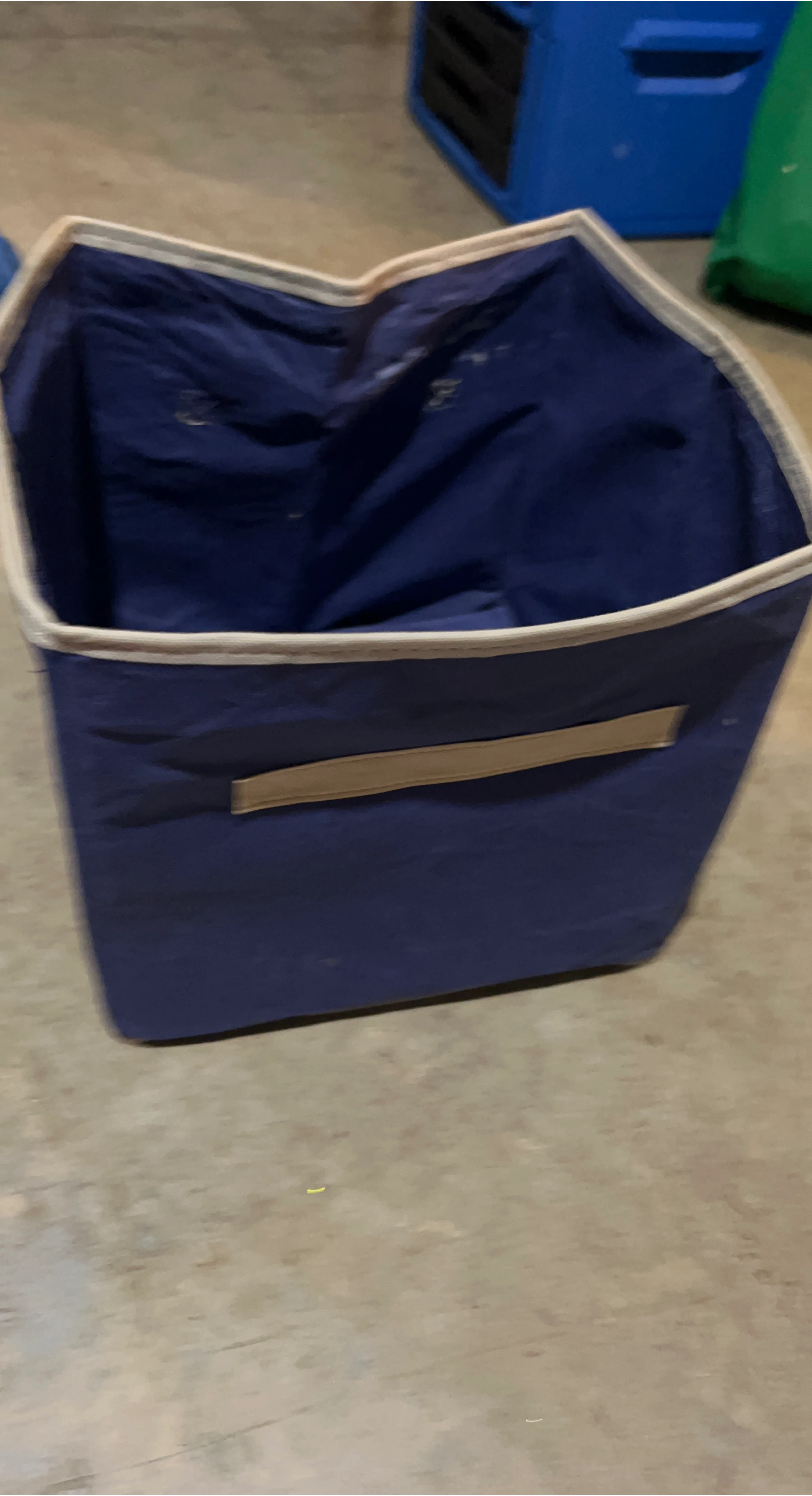 Blue Fabric Storage Bin