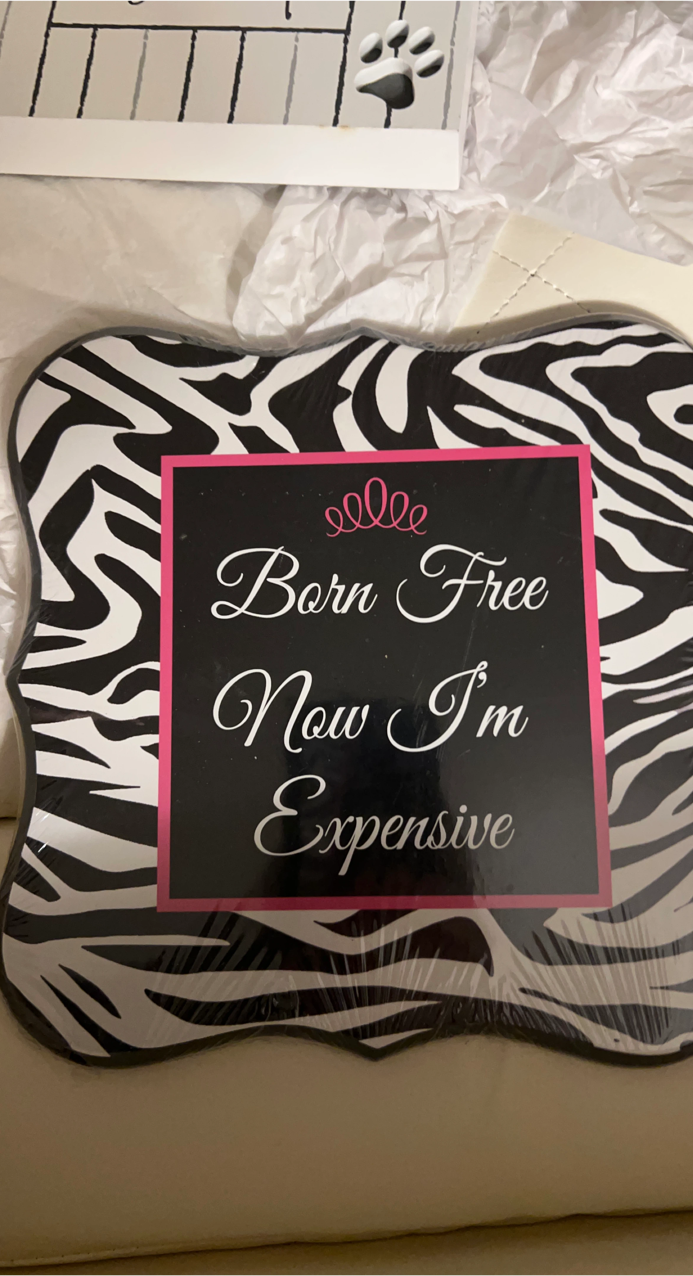Zebra Print Decorative Sign - New!