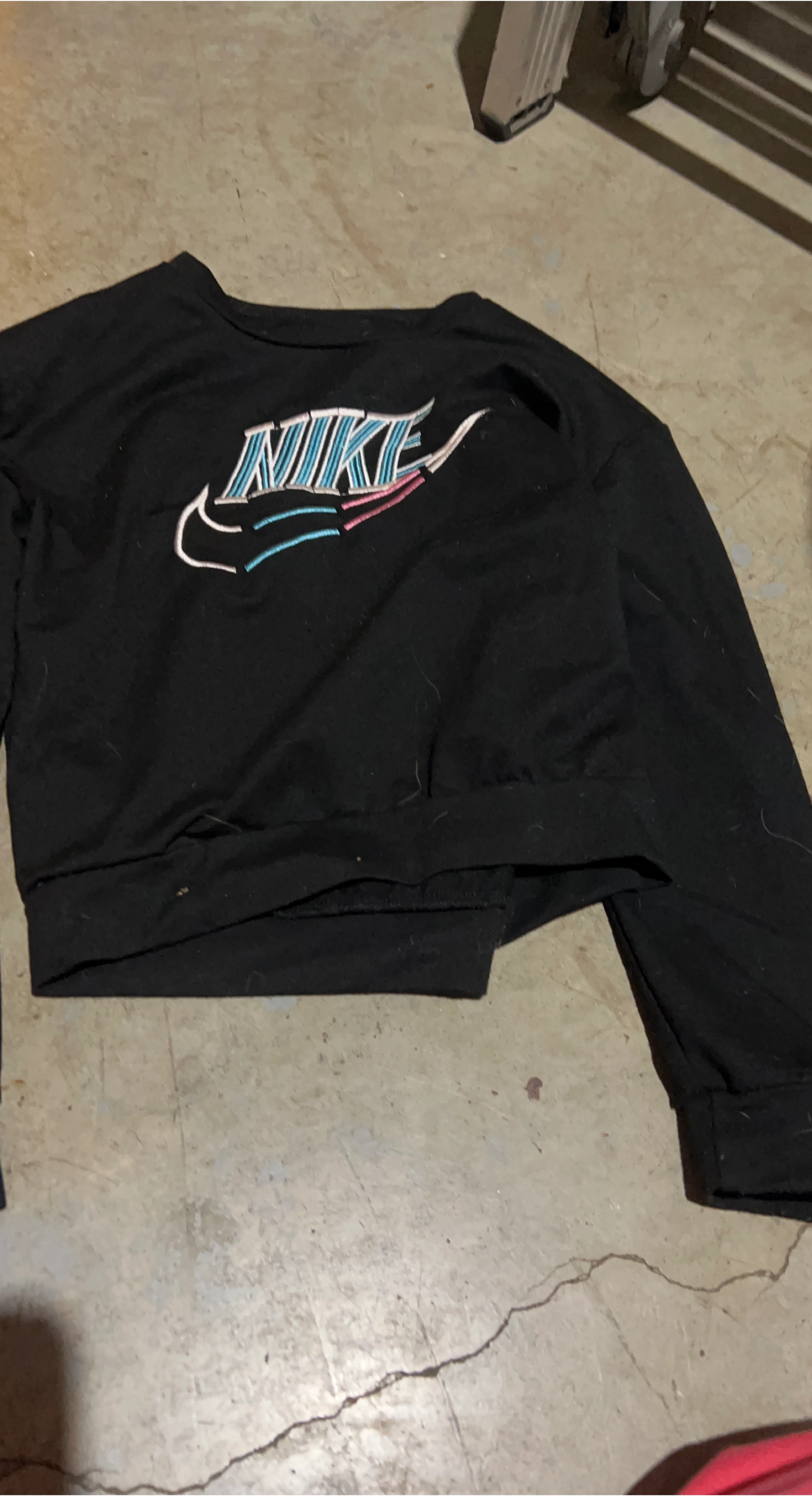 Nike Black Cropped Sweatshirt