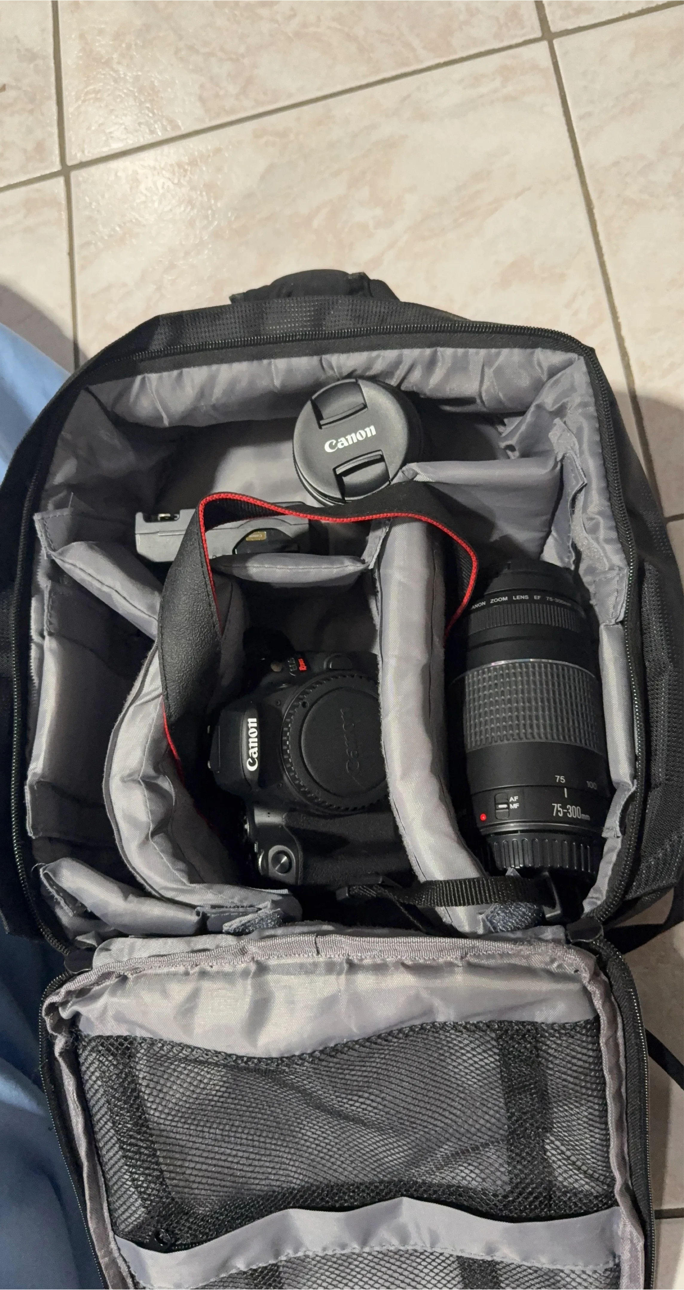 Canon Camera Bag with Lens and Camera