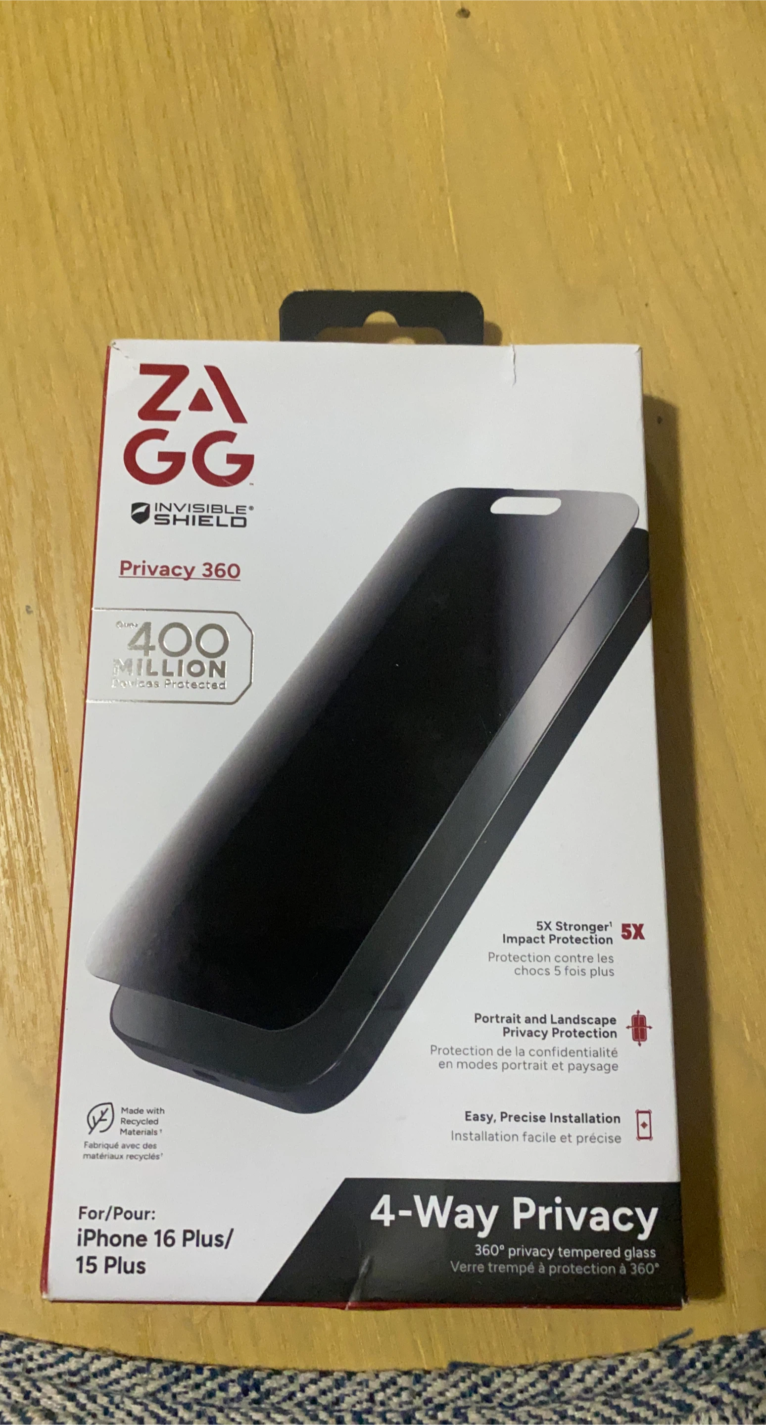 ZAGG InvisibleShield Privacy 360 for iPhone 16 Plus/15 Plus