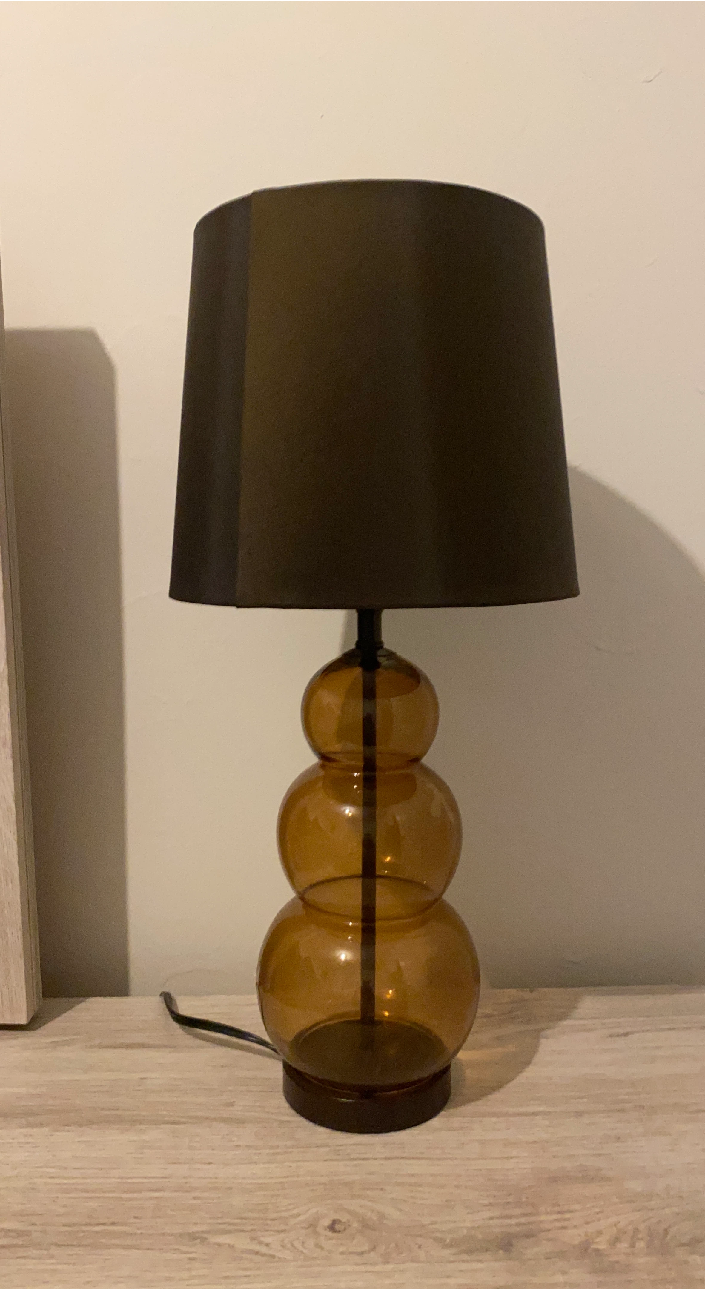 Amber Glass Table Lamp