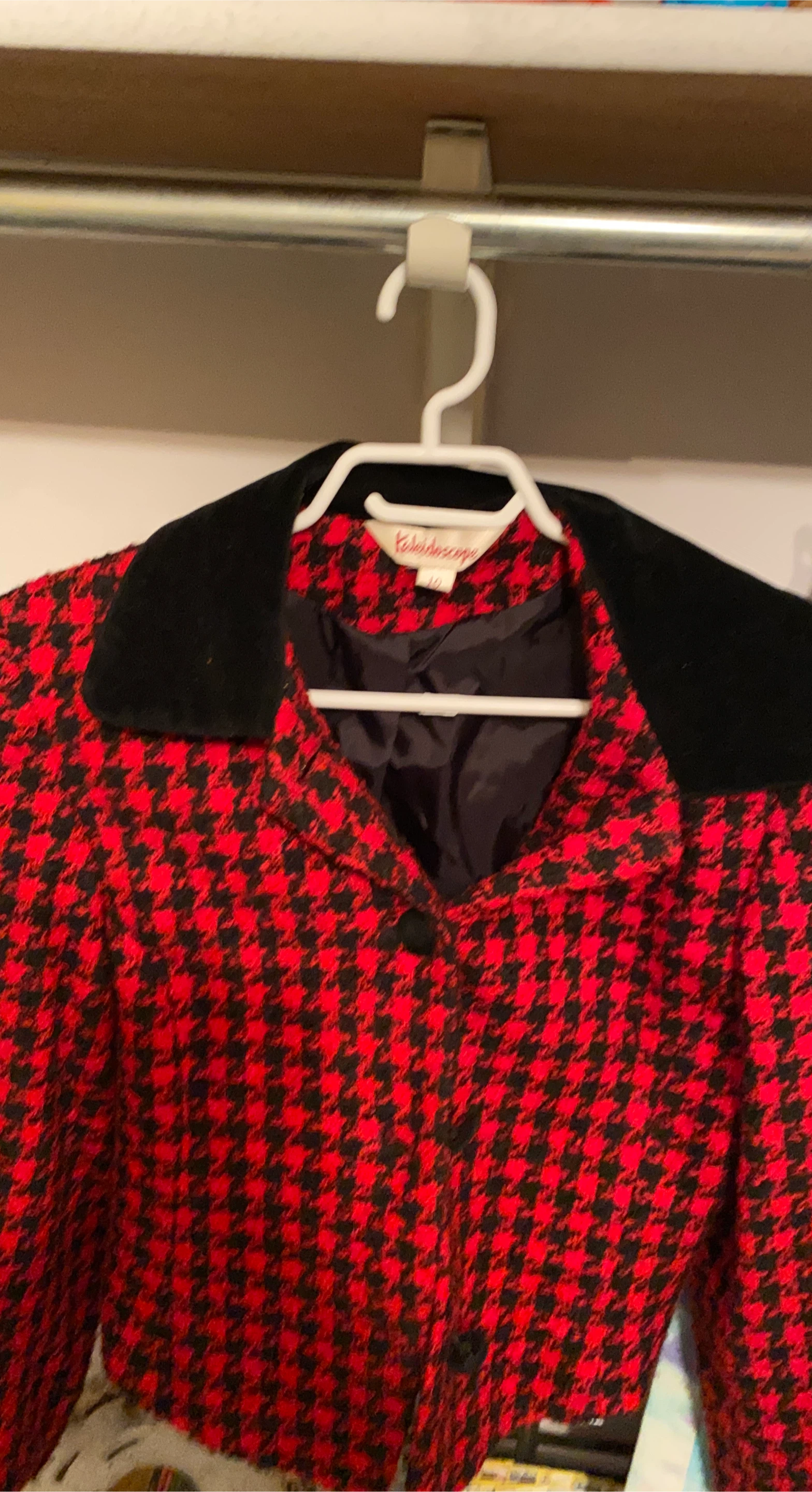 Kaleidoscope Red & Black Houndstooth Blazer - Size 10