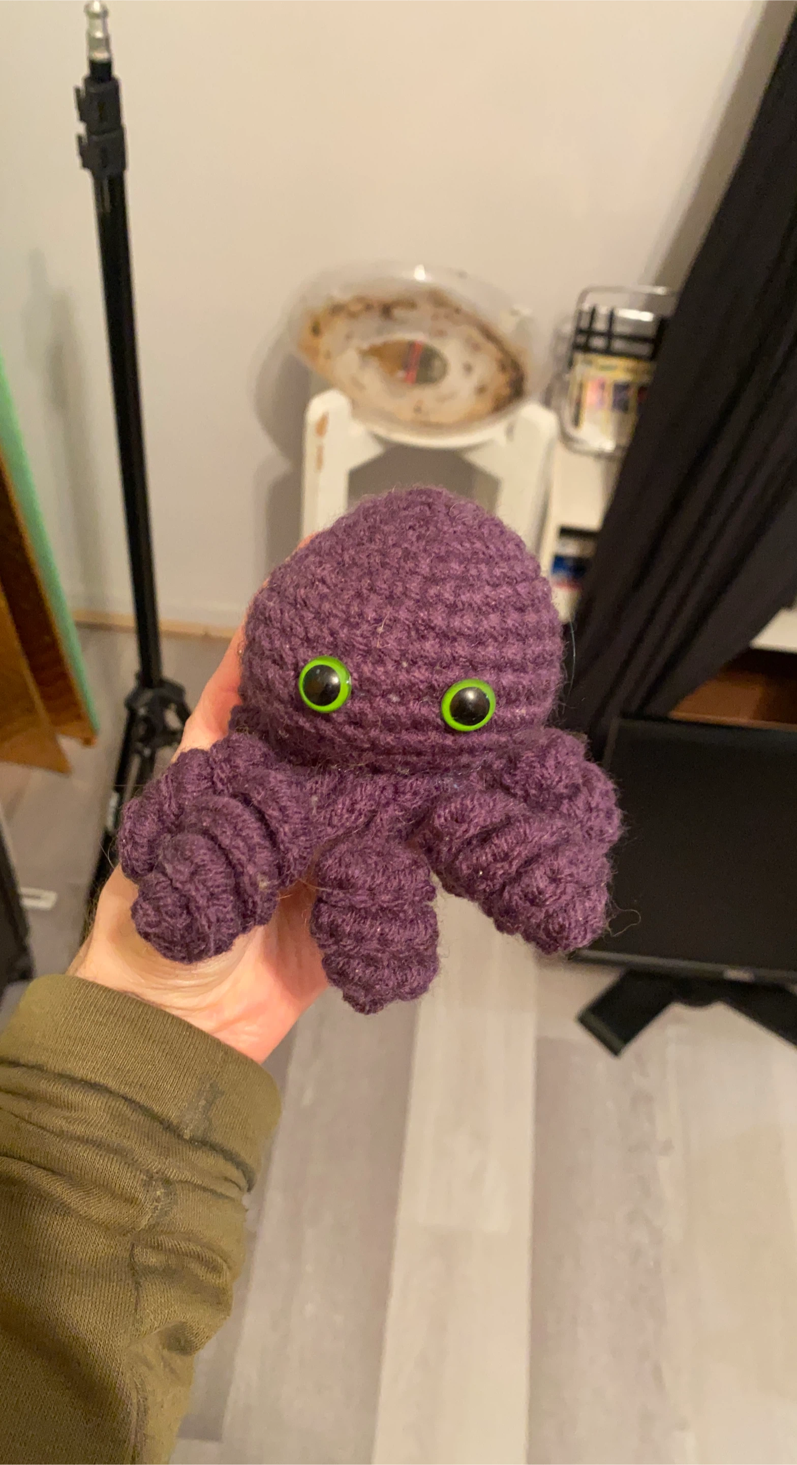 Purple Knit Octopus Plushie