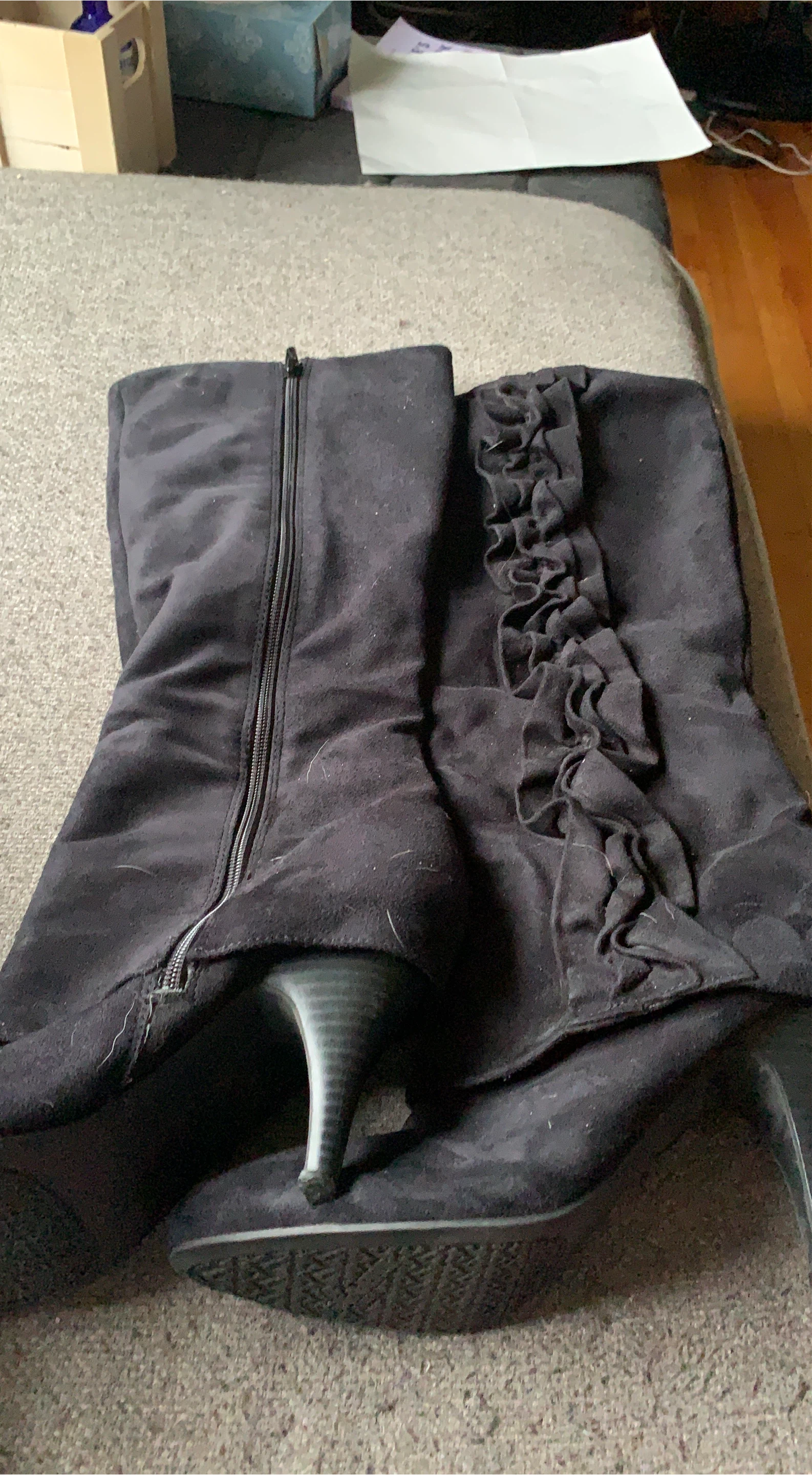 Black Knee High Heel Boots