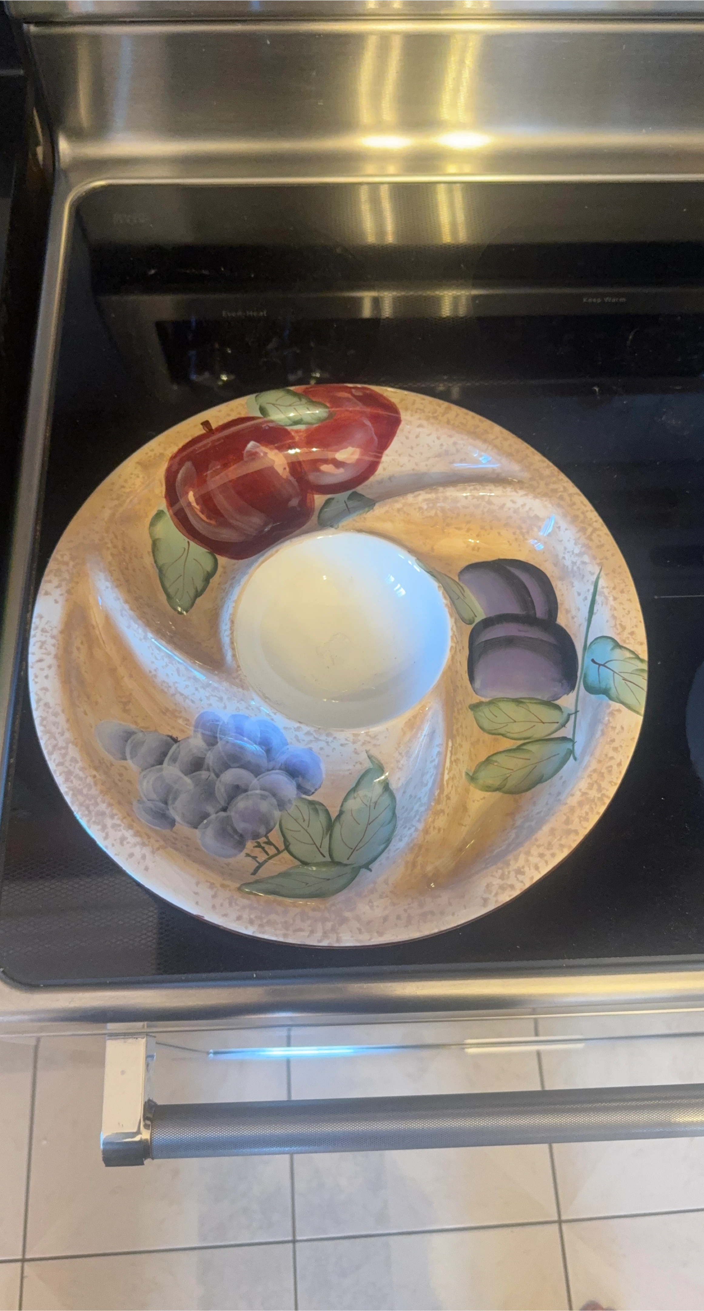 Vintage Fruit Design Serving Dish