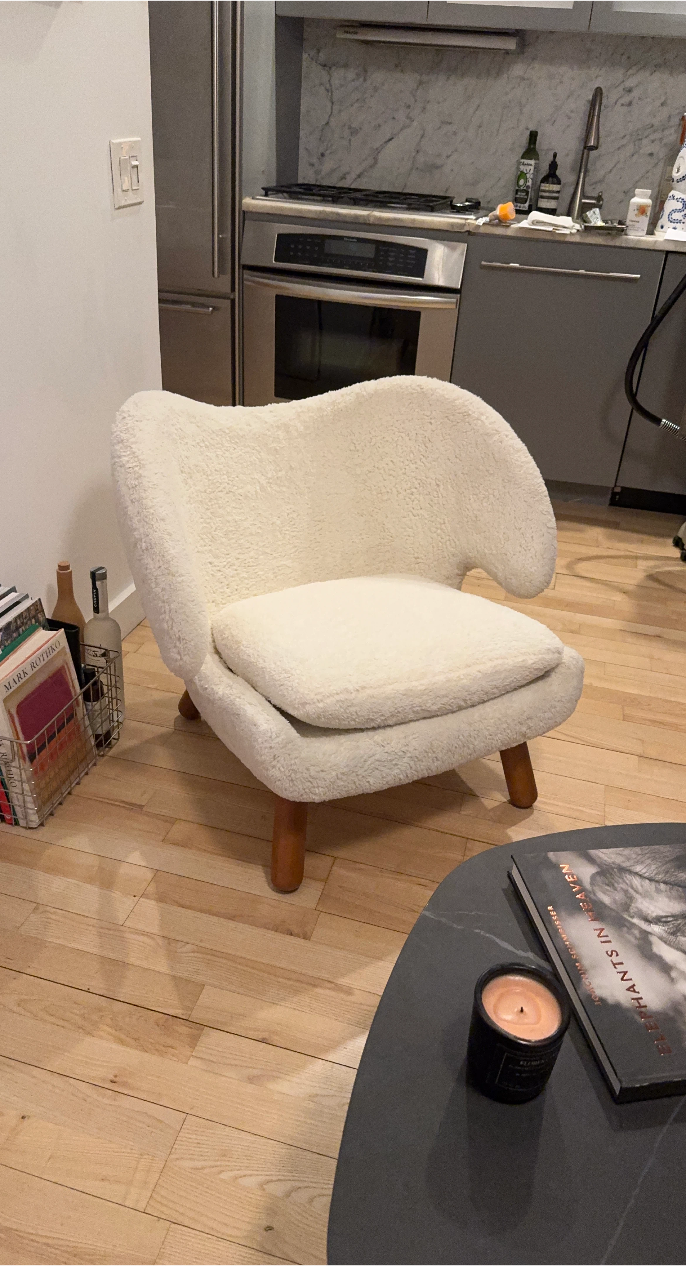 Off-White Sherpa Accent Chair image indicator(2)