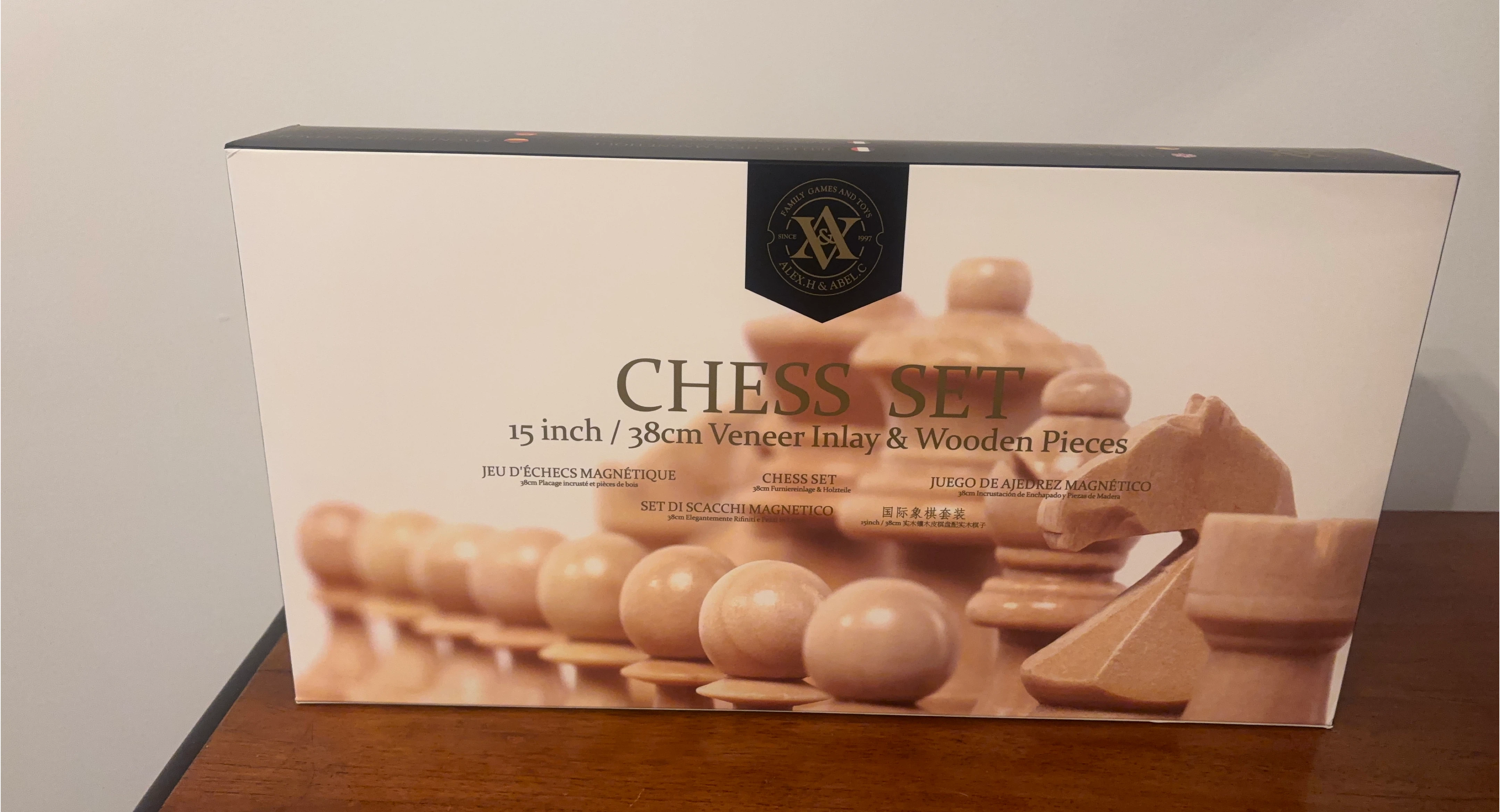 Alex M & Abbey Chess Set - 15 inch- New In Bix