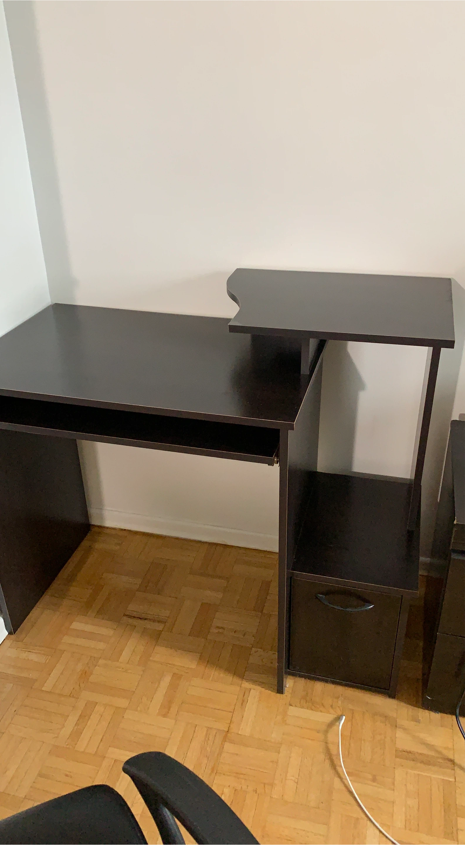 Dark Brown Computer Desk with Hutch
