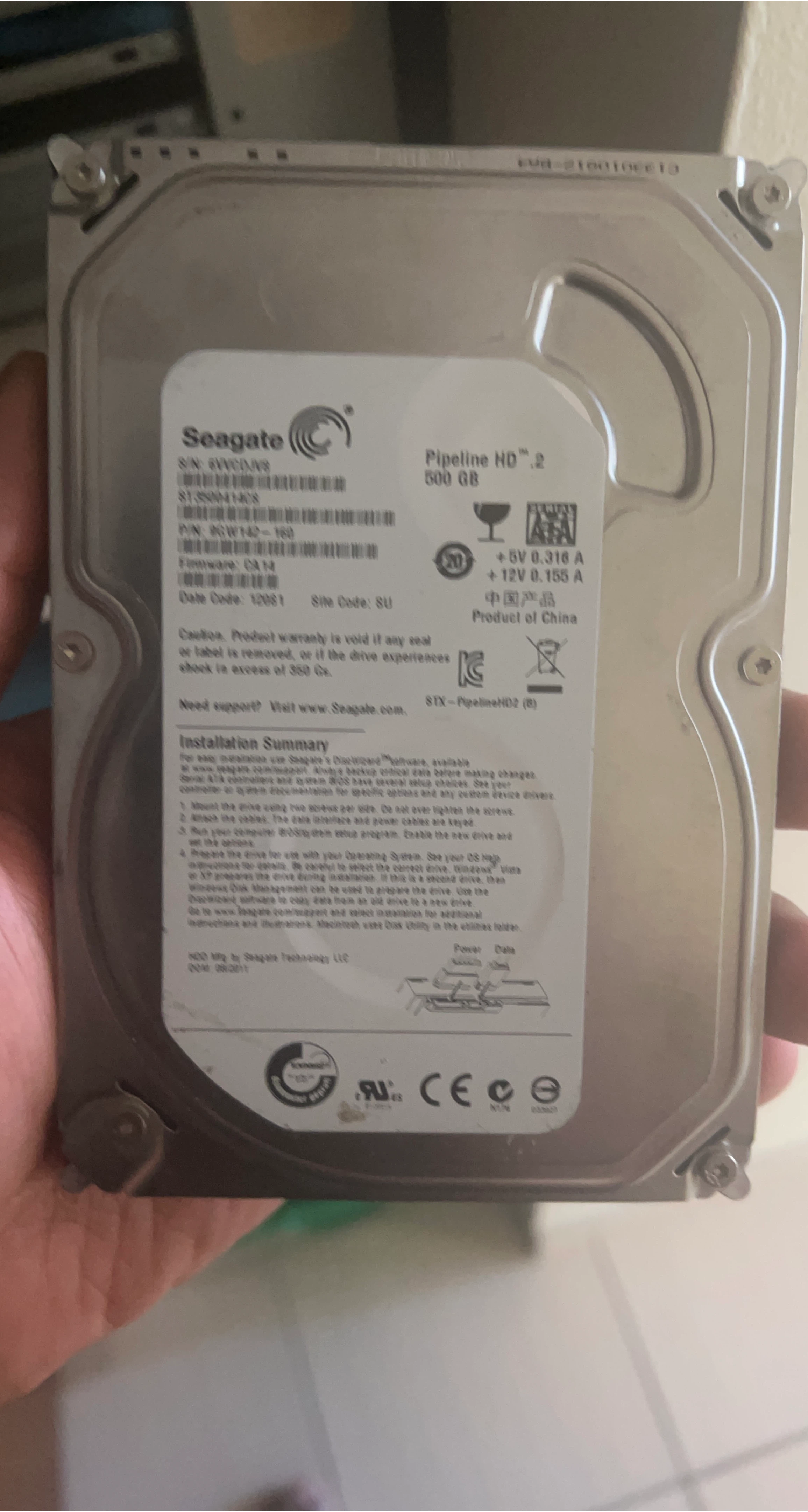 Seagate Pipeline HD 500GB Hard Drive
