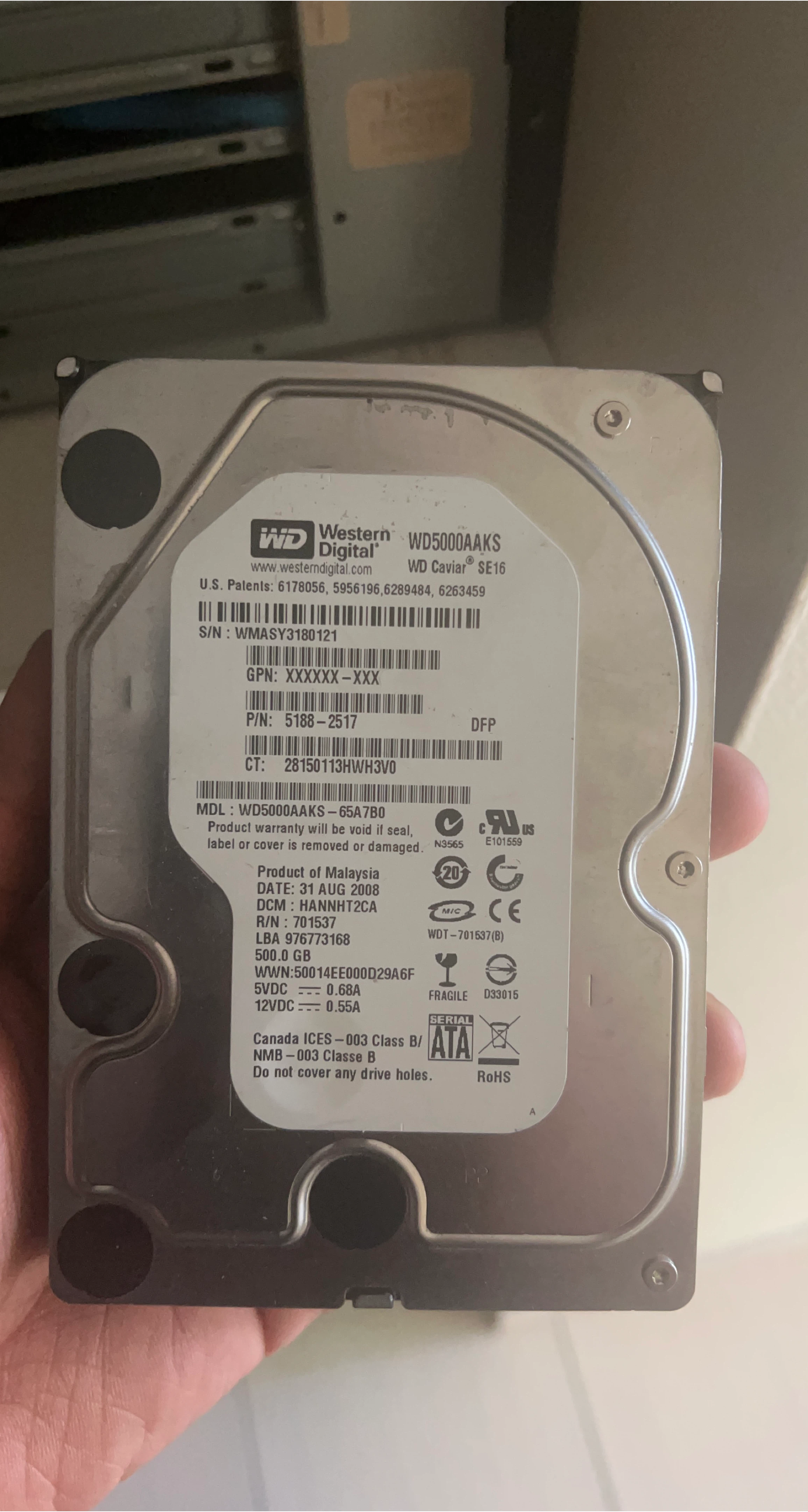Western Digital 500GB WD Caviar SE16 HDD