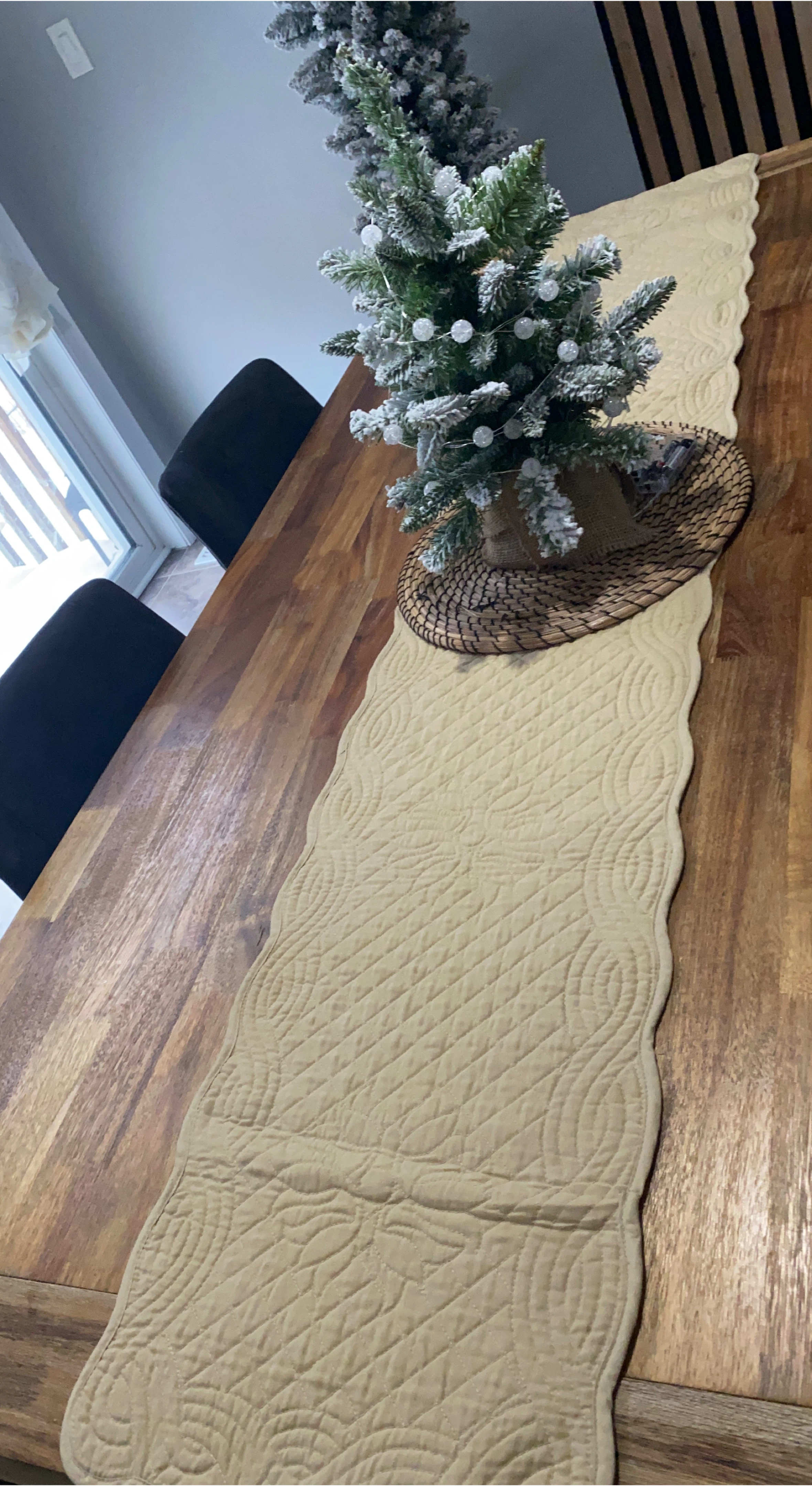 Beige Quilted Table Runner