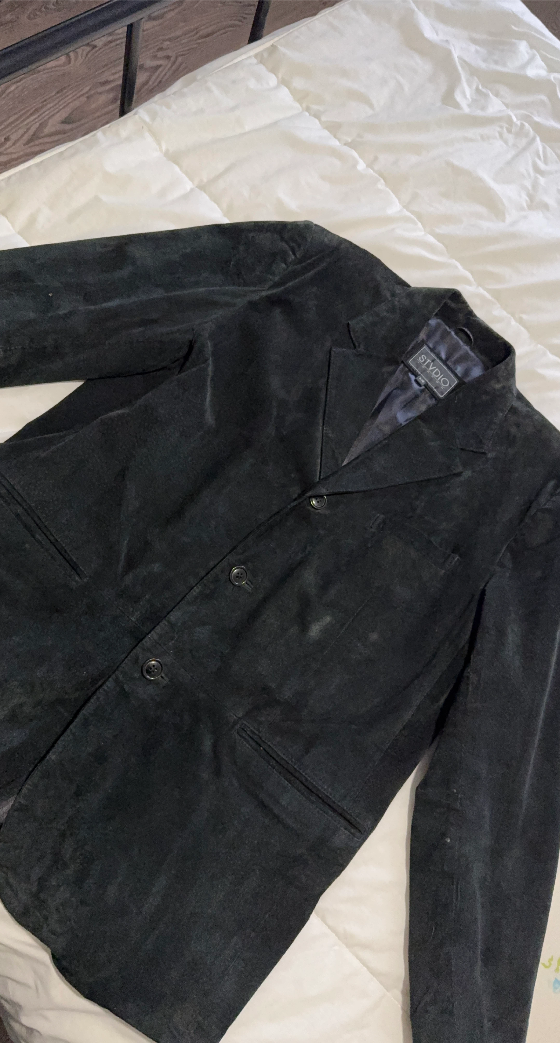 STVDIO London Black Suede Blazer - Size L