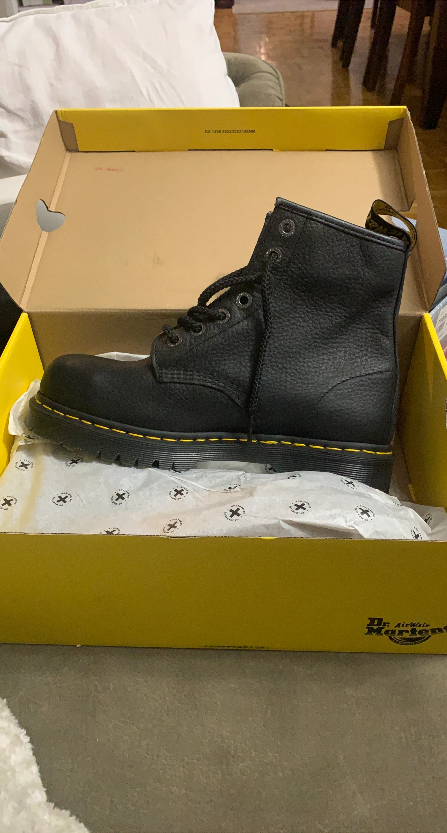 Dr. Martens Black Leather Ankle  safety Boots