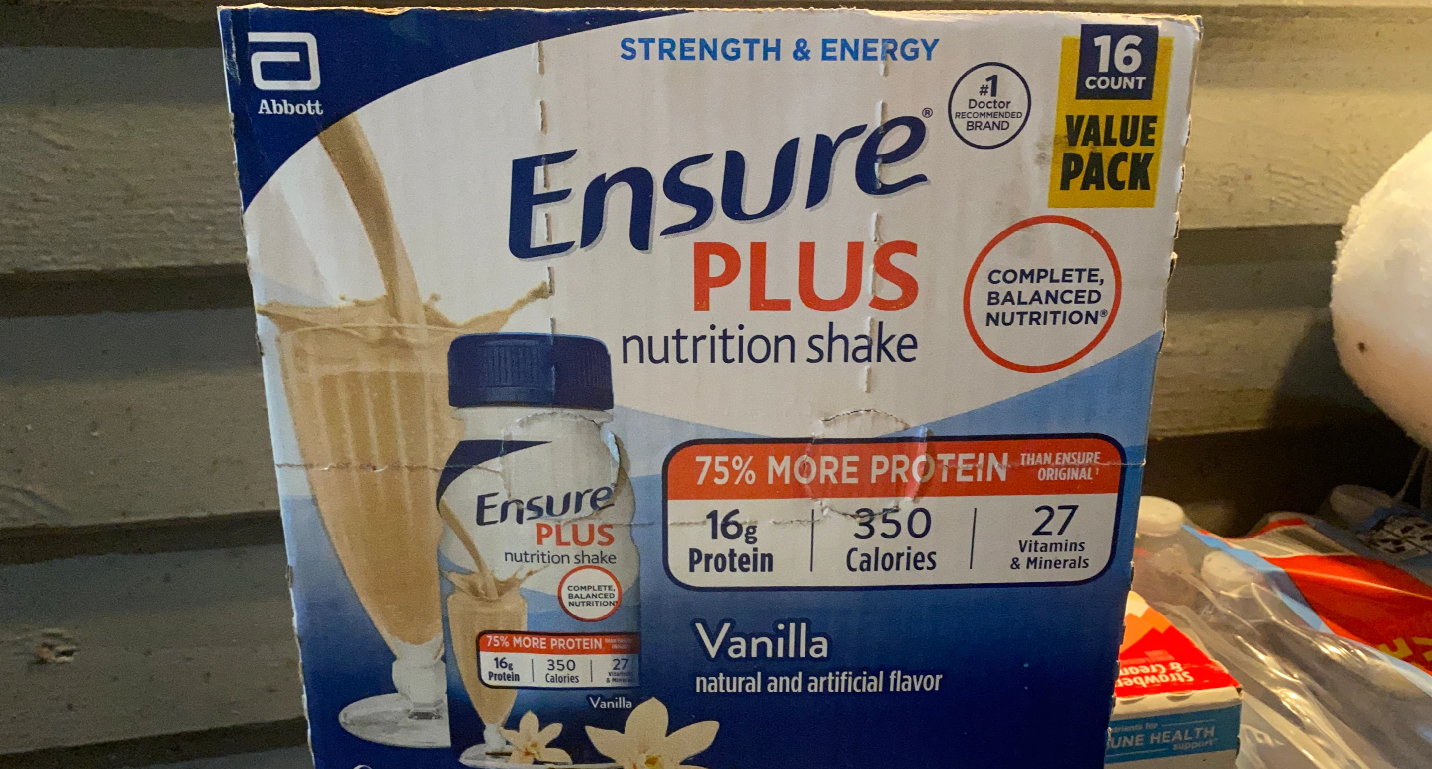 Ensure Plus Vanilla Nutrition Shake - 16 Count