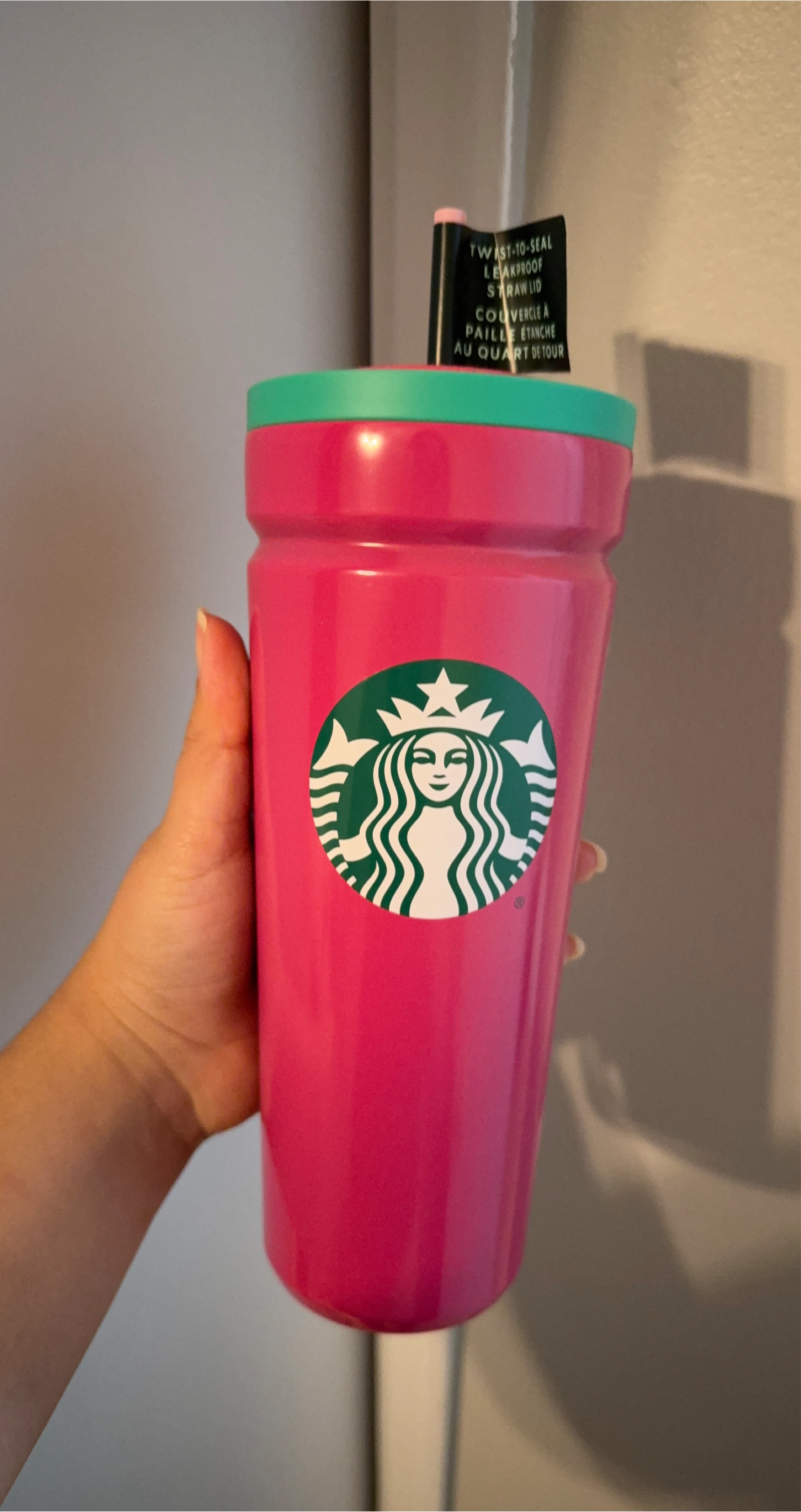 NEW - Starbucks Pink Tumbler with TWIST STRAW