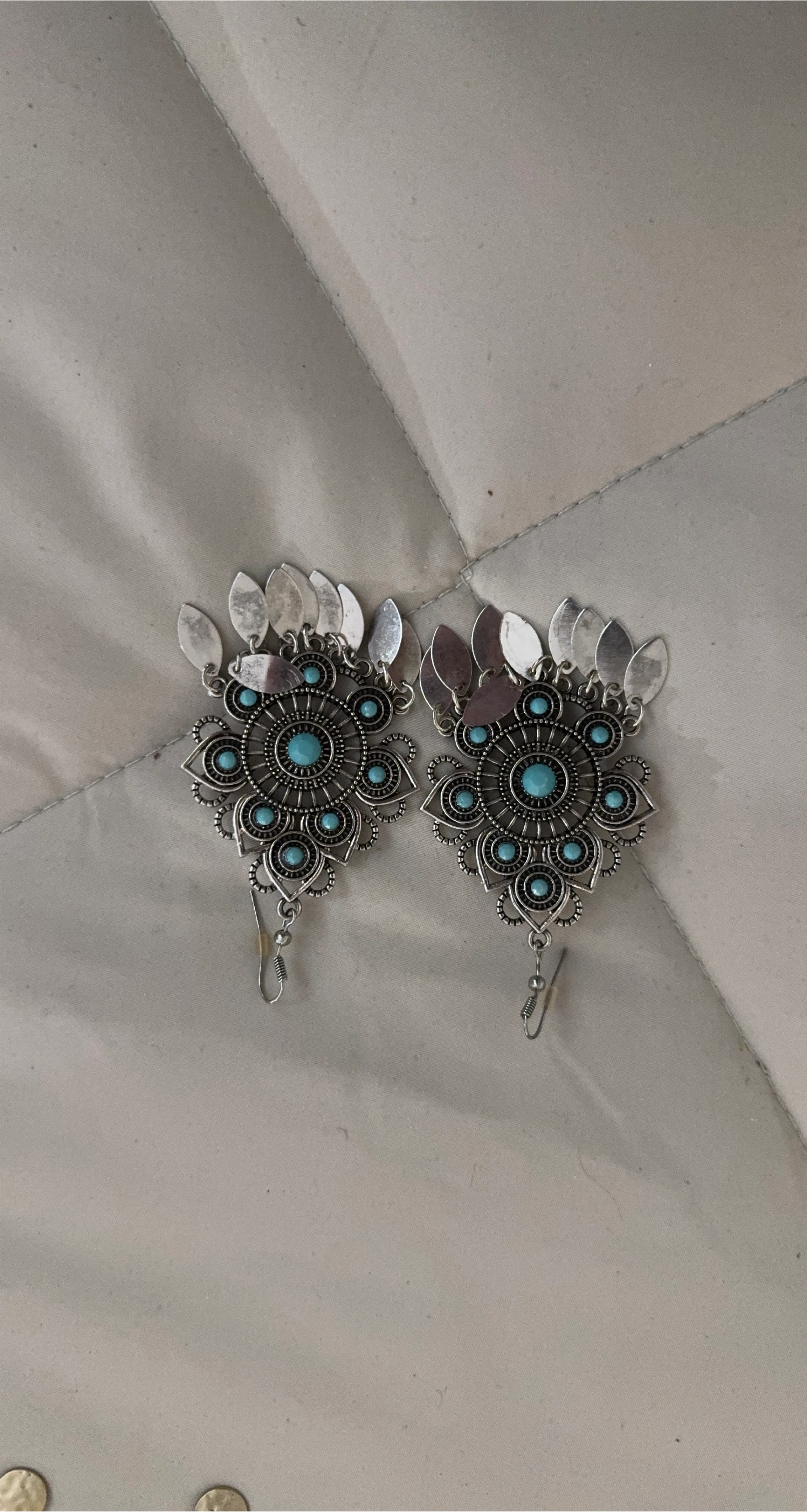Silver Tone Turquoise Earrings