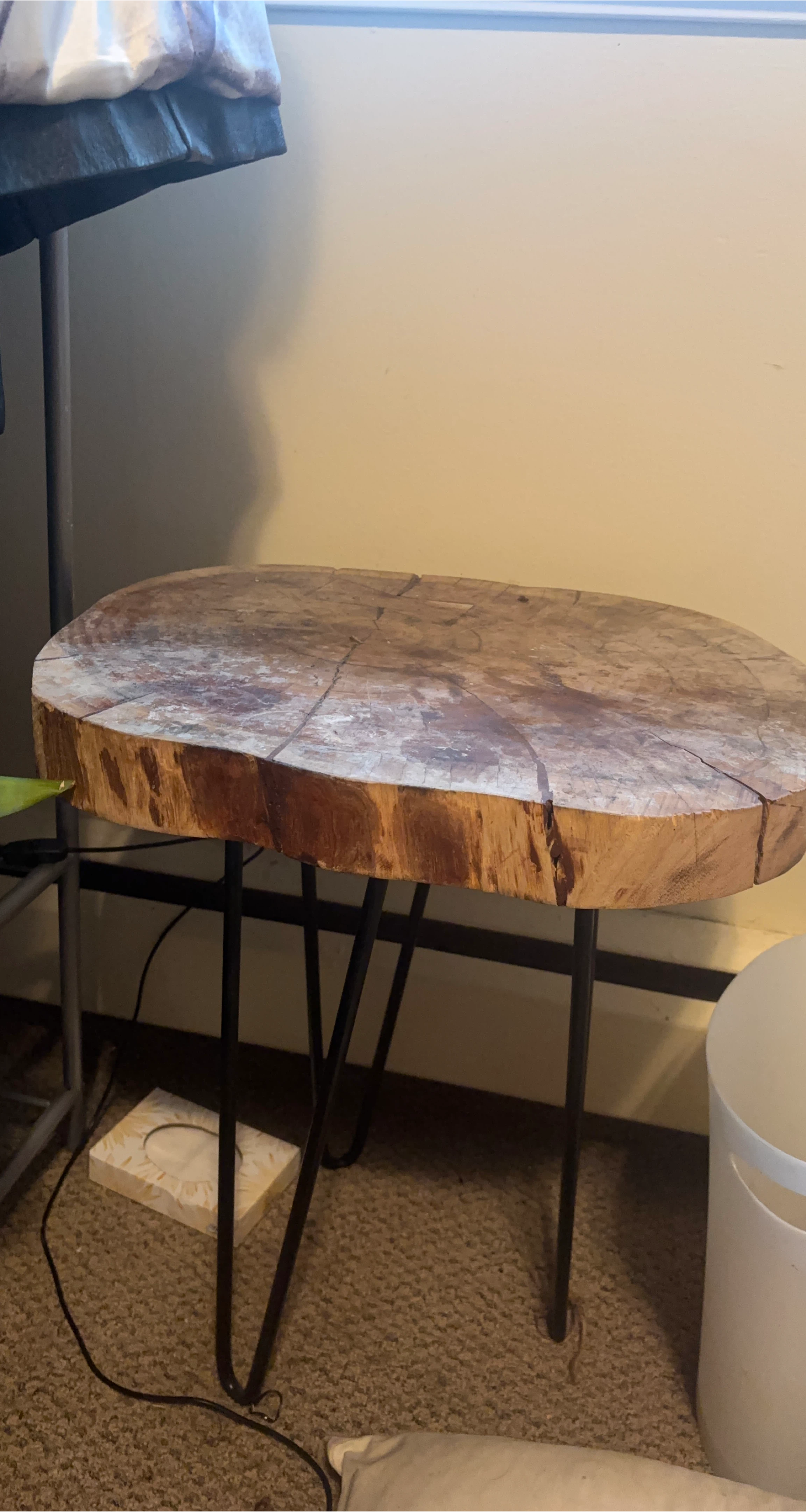 2 Live Edge Wood Slice Side Table