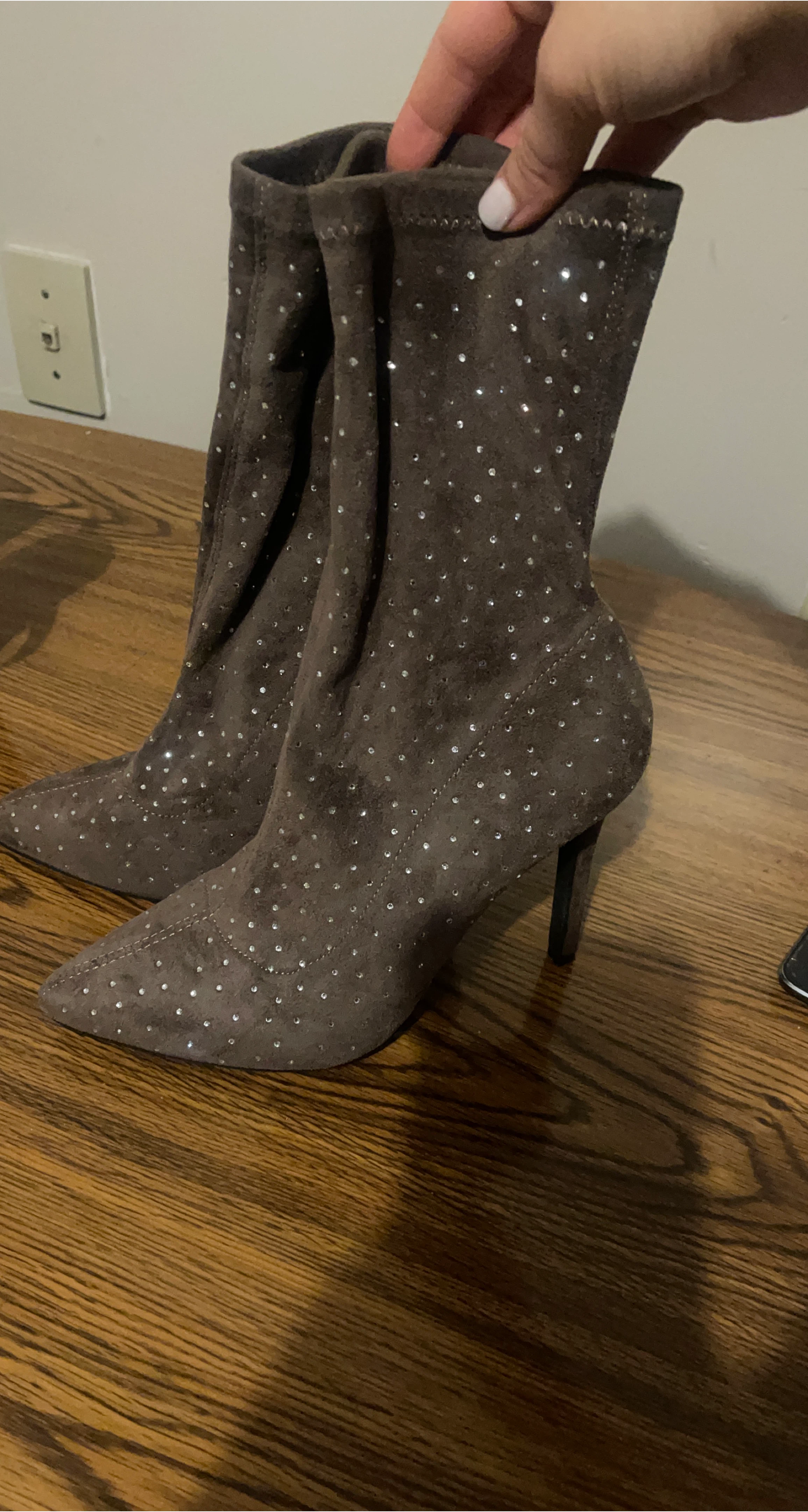 Brown Sparkly Ankle Boots