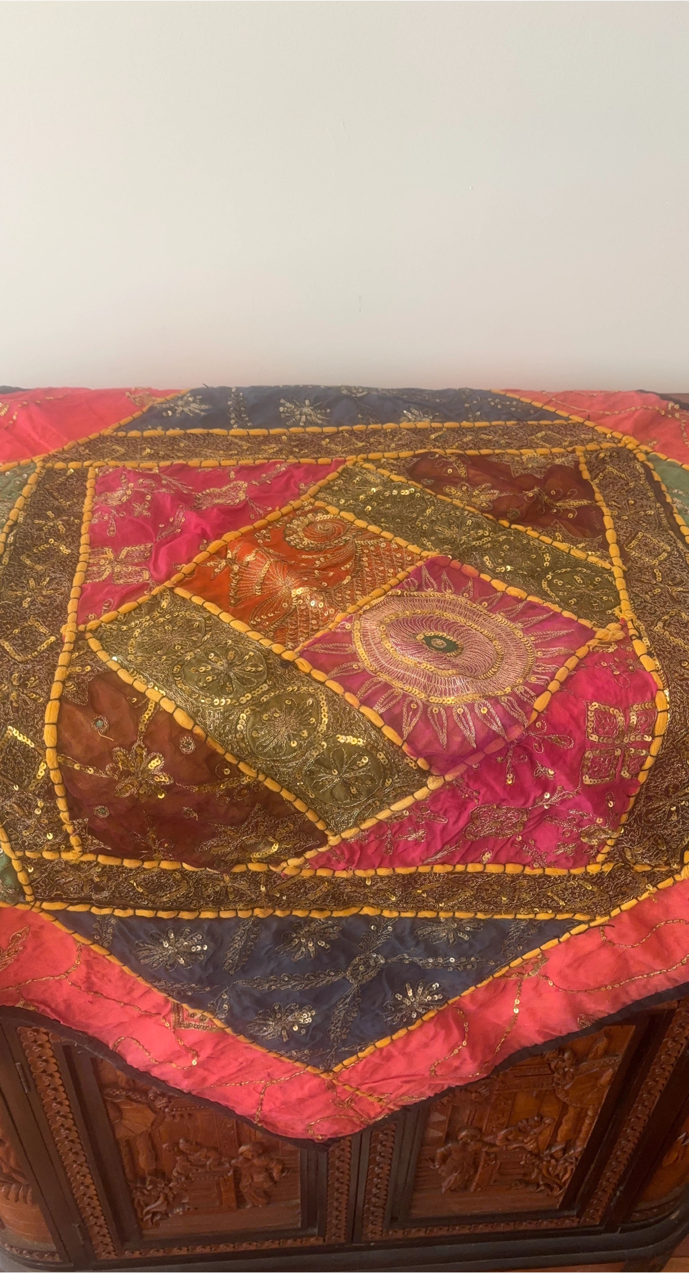 Decorative Patchwork  Embroidered Table Cloth