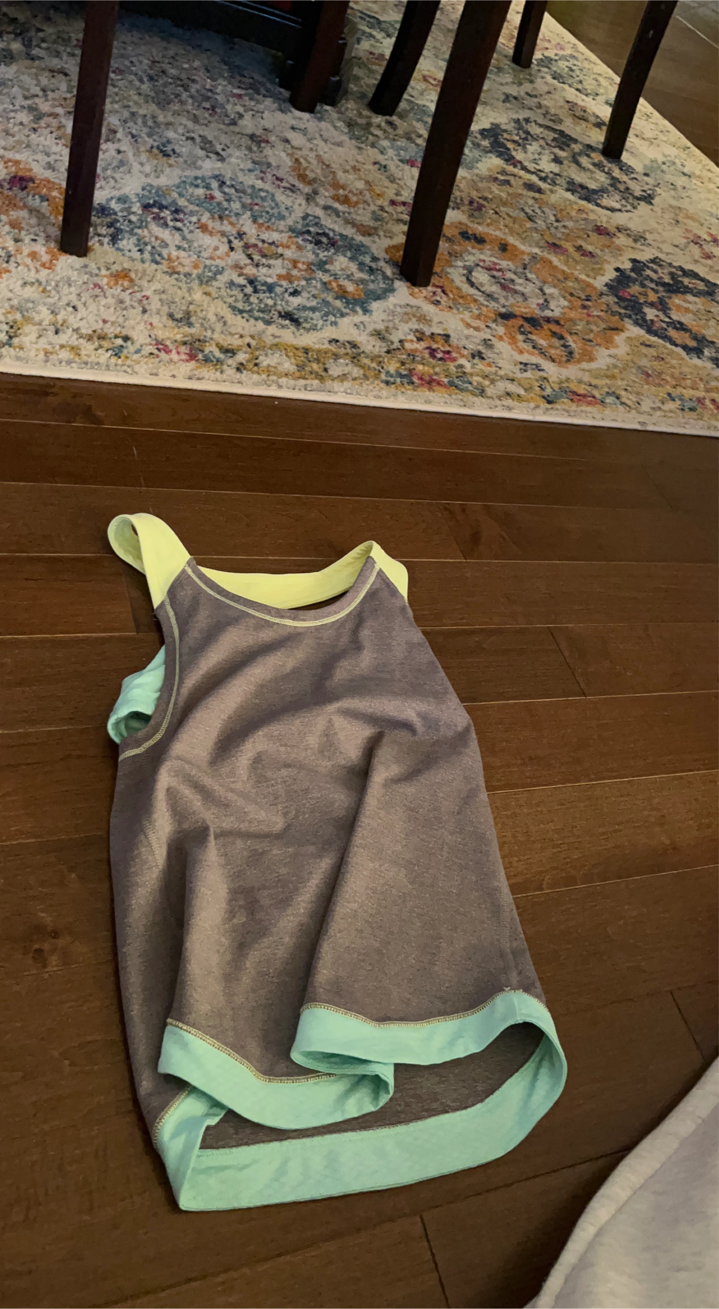 Grey & Mint Green Sleeveless Top