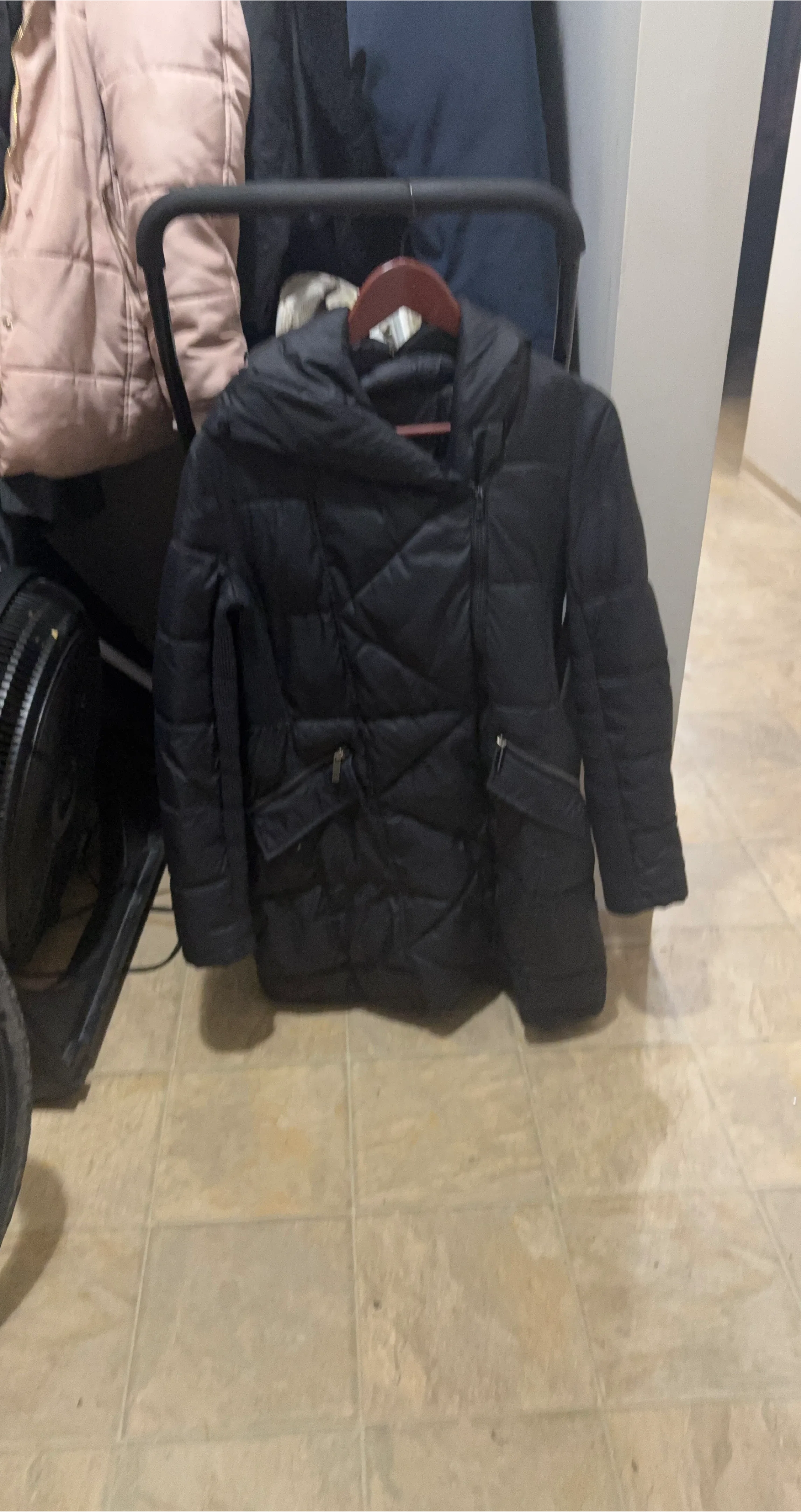 French Connection Black Puffer Coat - Size M