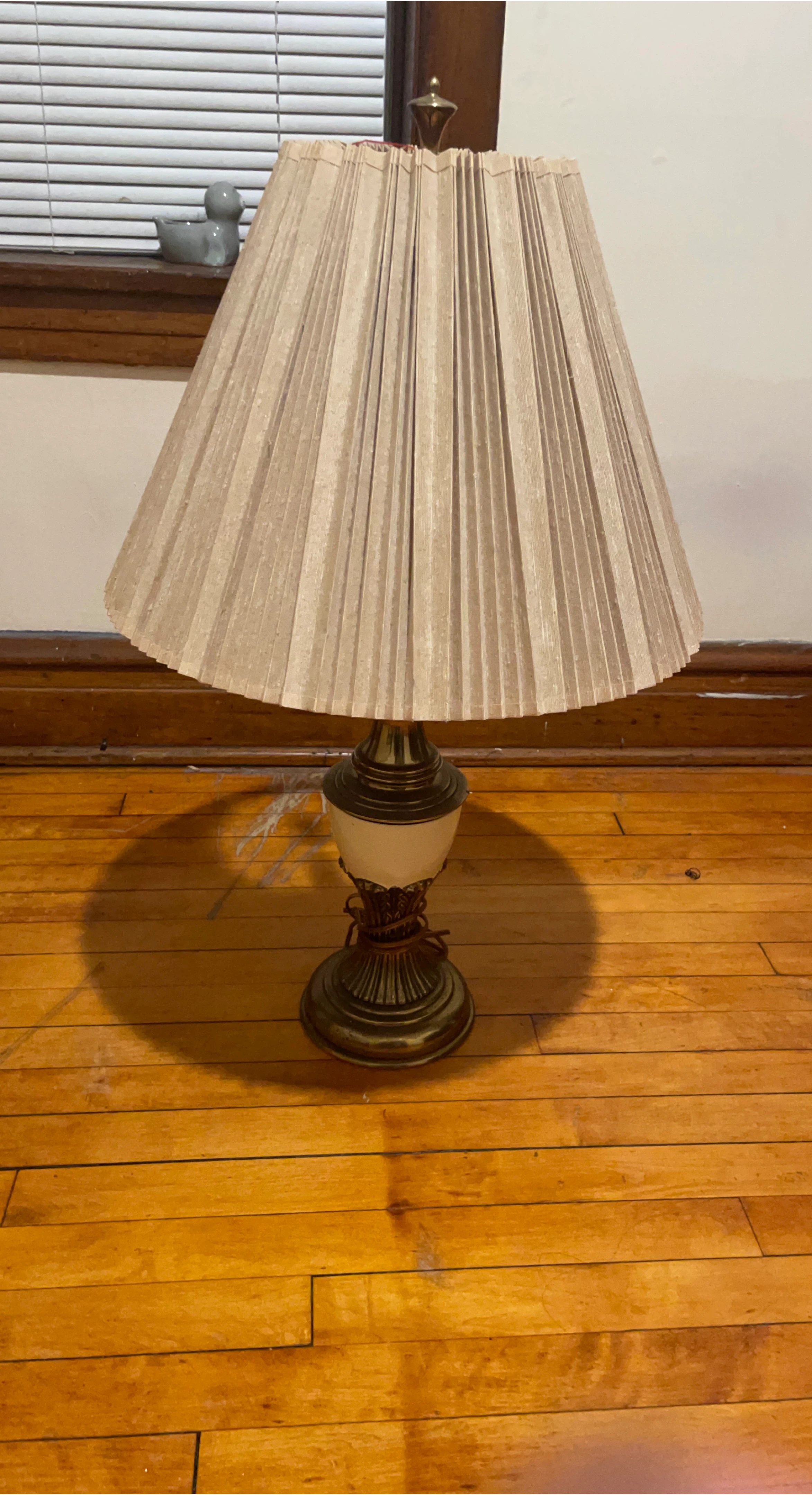 Vintage Table Lamp with Pleated Shade