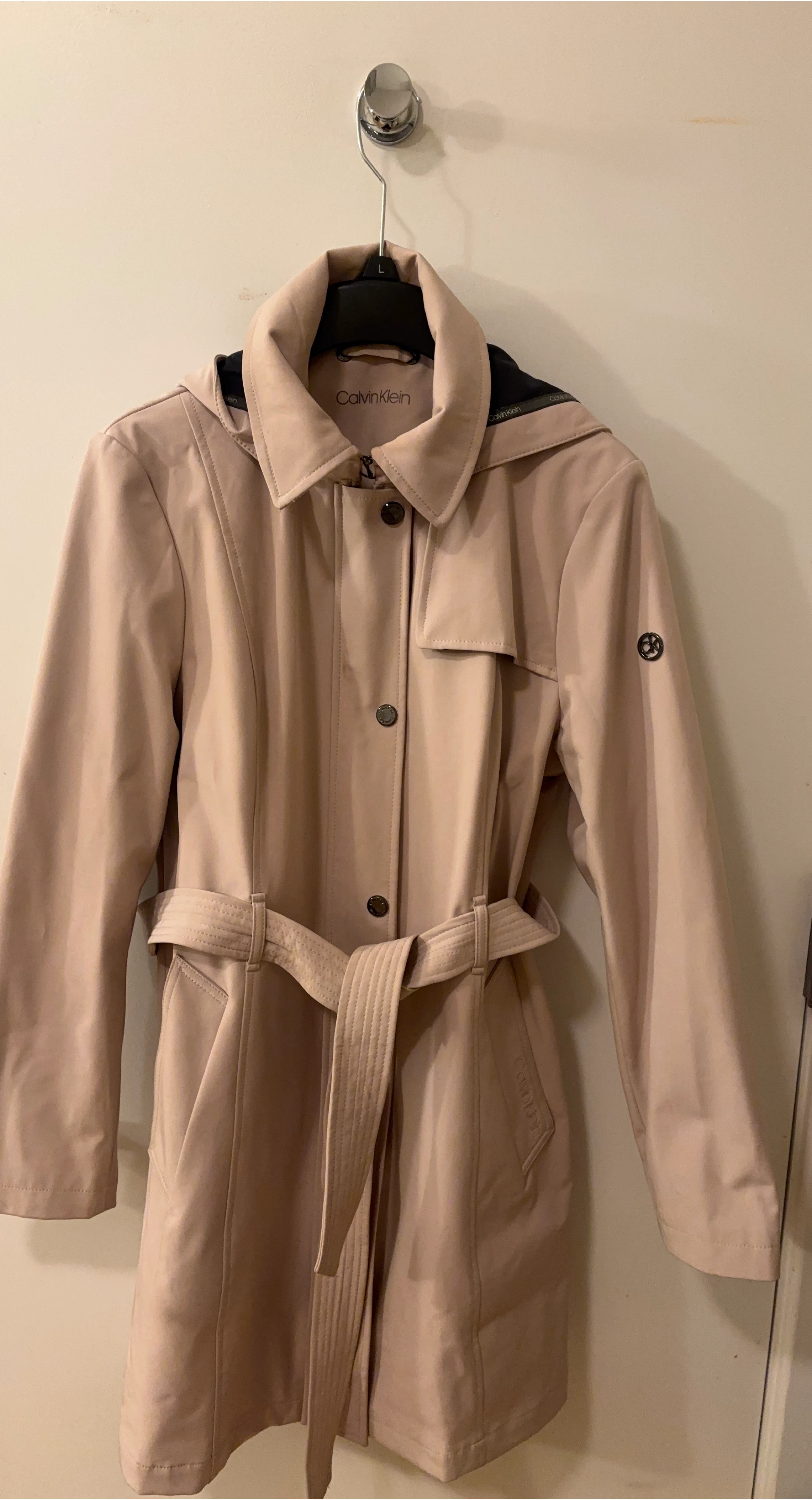 Calvin Klein Beige Trench Coat - Size L