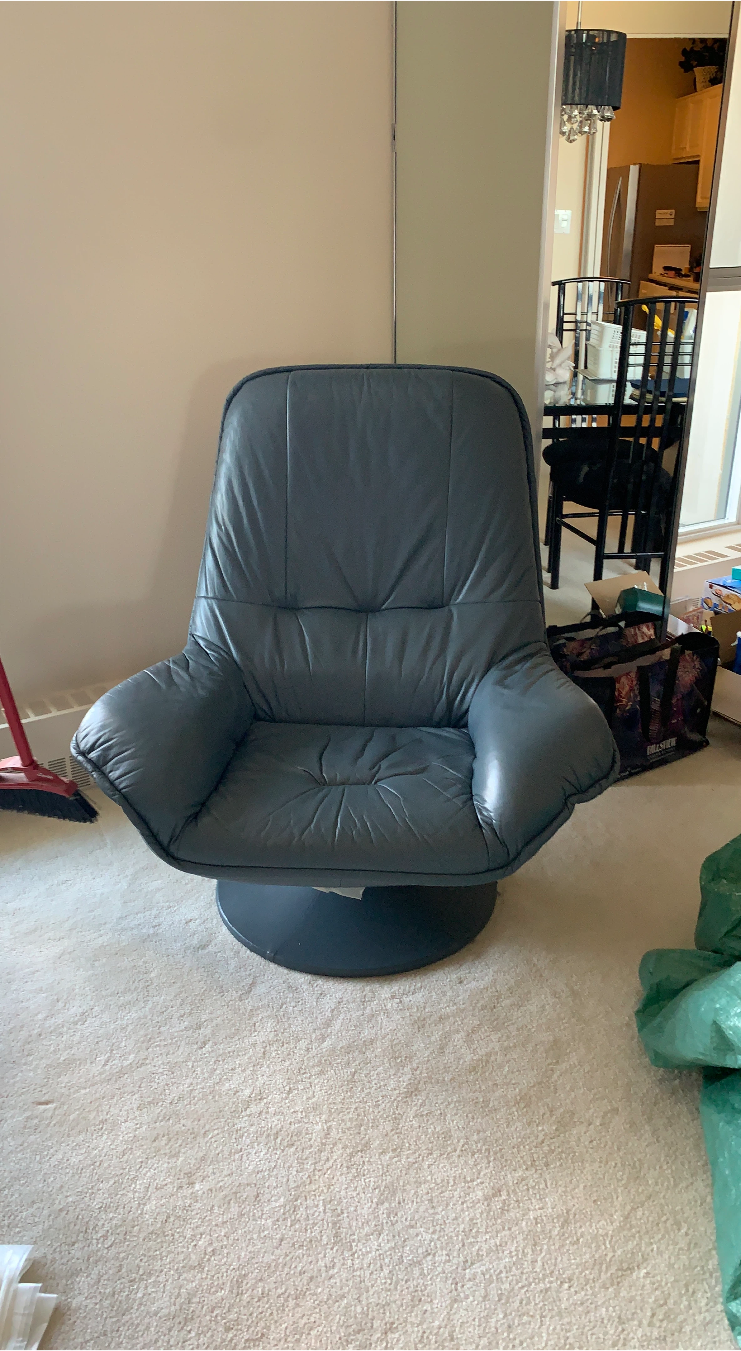 Swivel Chair - Blue Leather