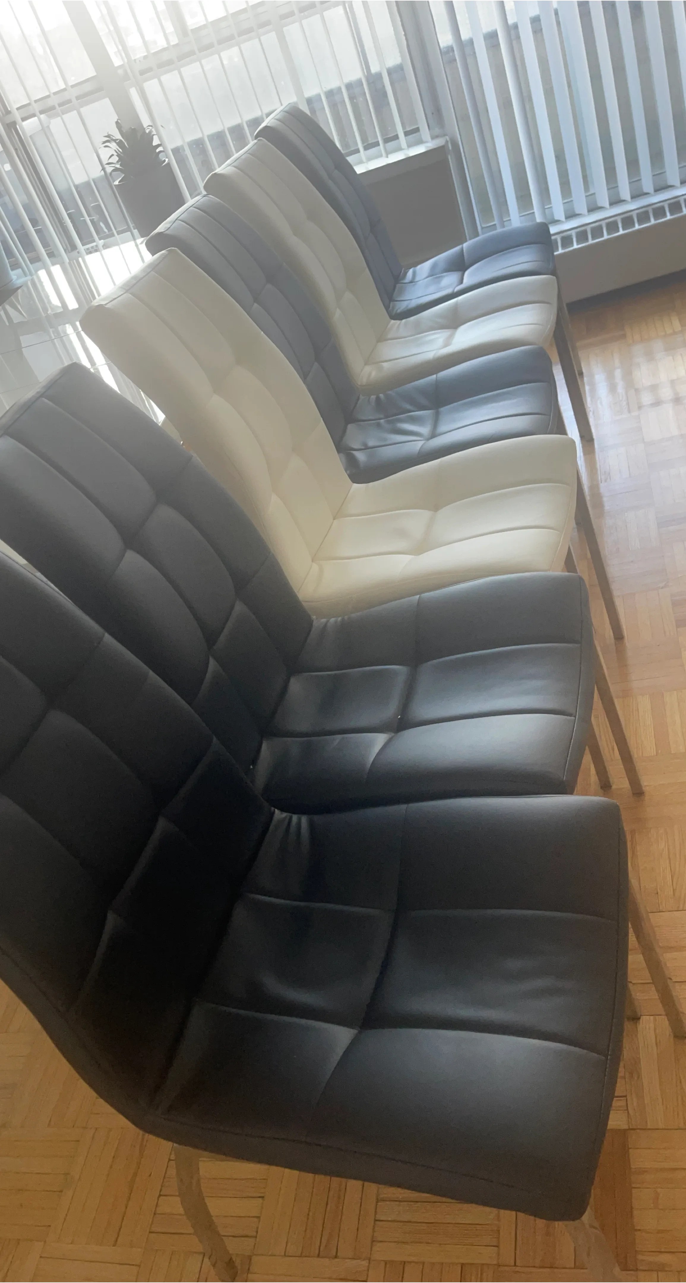 Set of Dining Chairs - Black and White