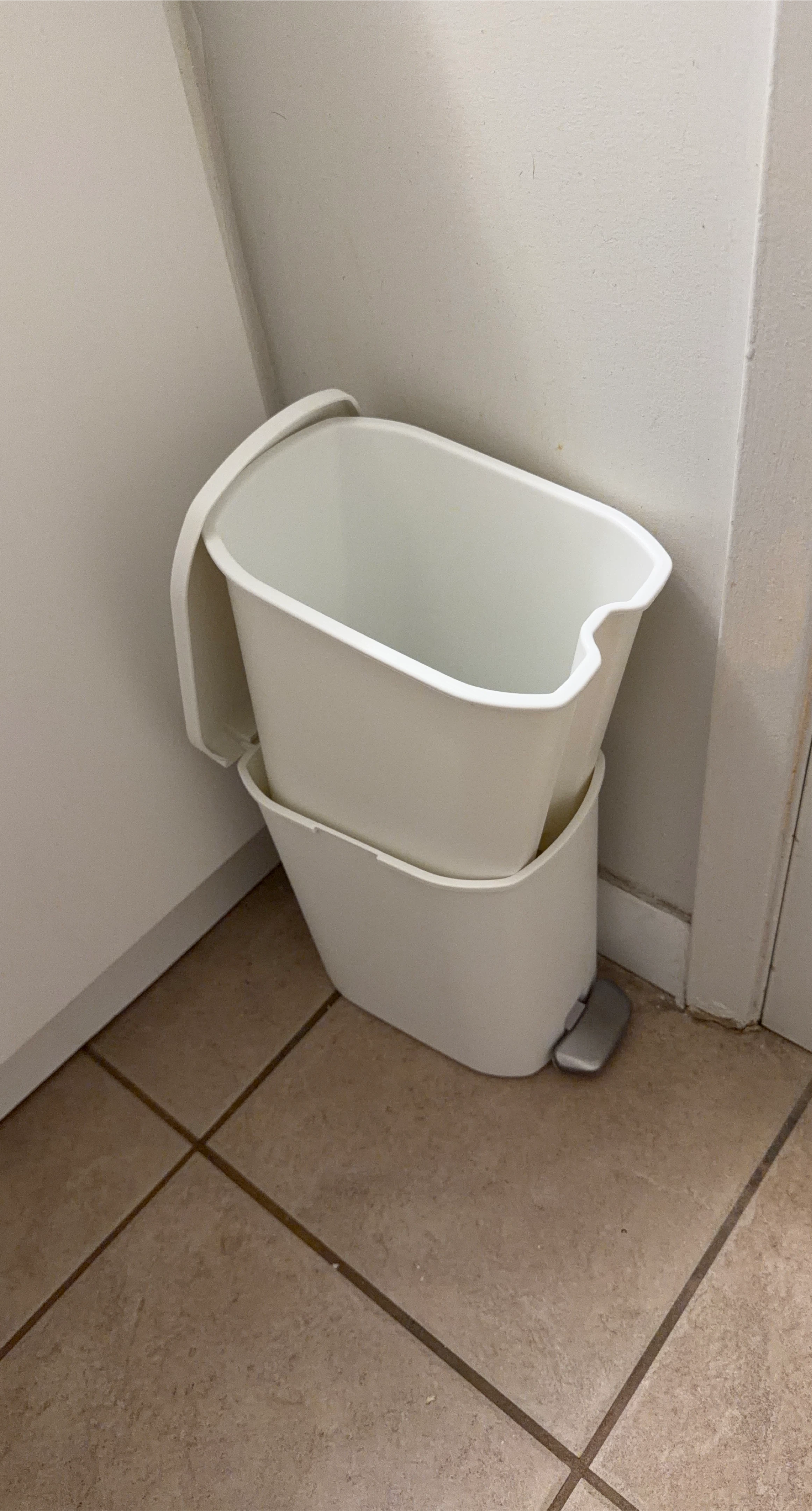 White Step Trash Can