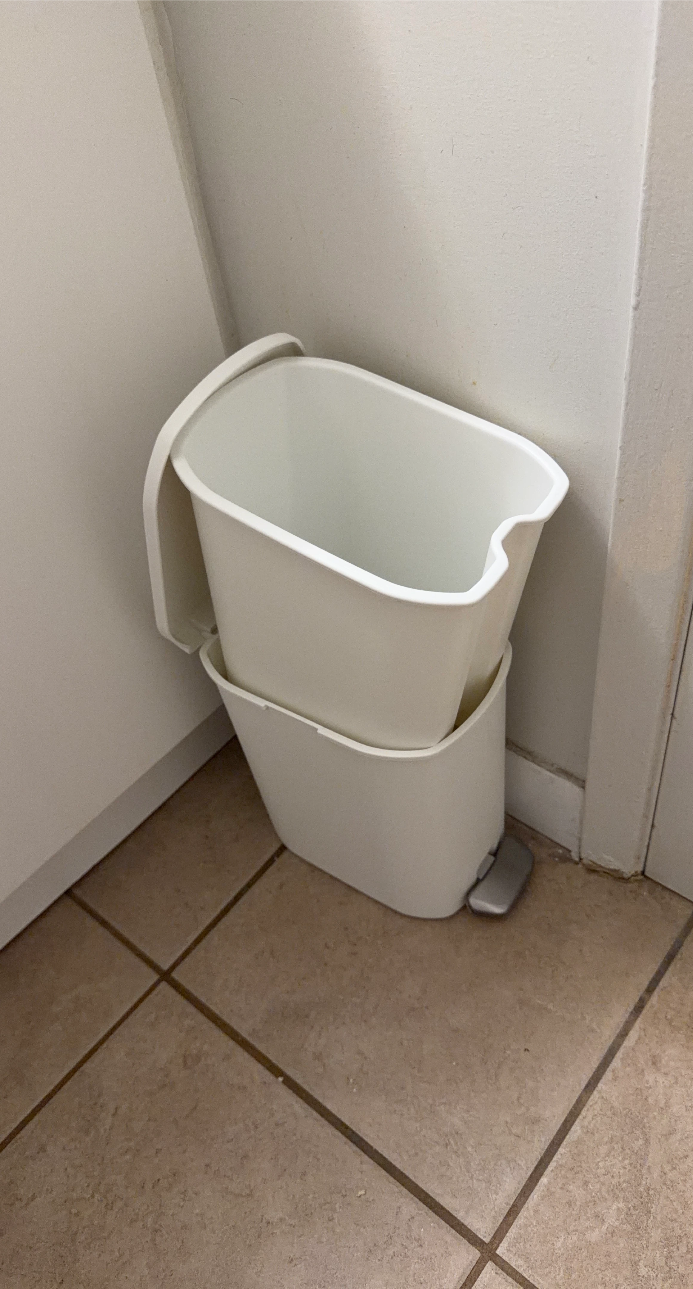 White Plastic Step Bin