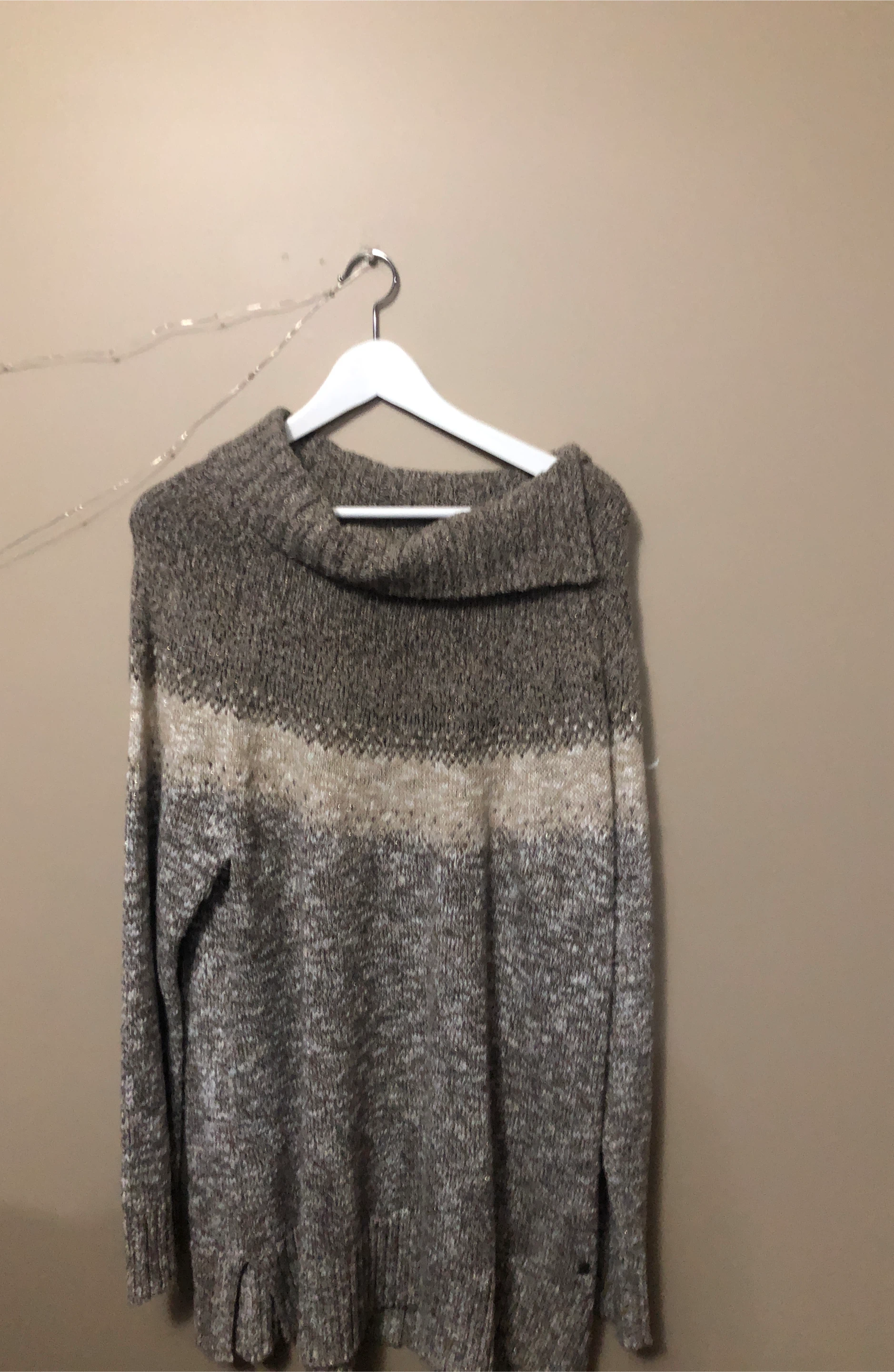 Tan and cream cowl neck sweater size XXL New