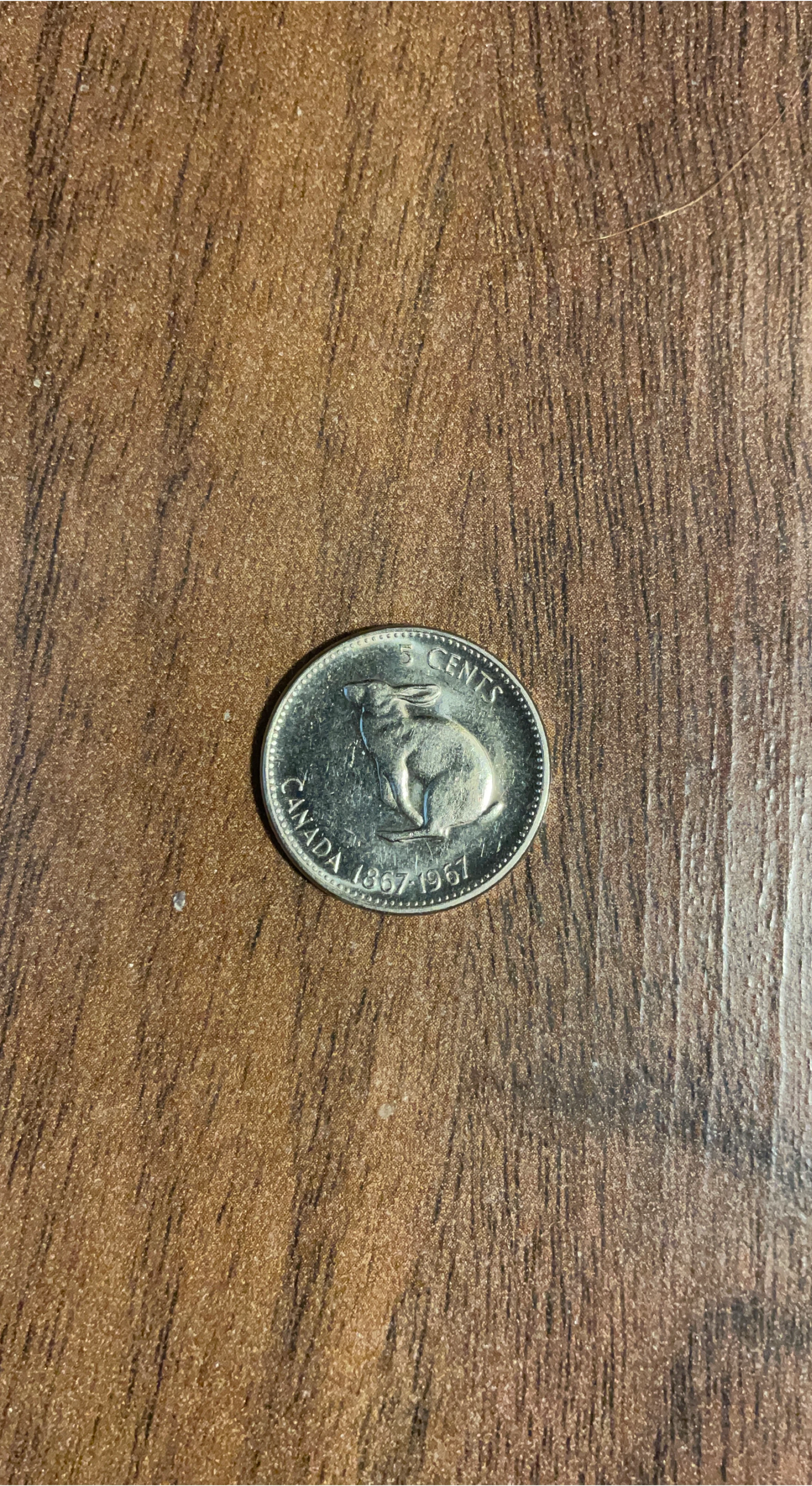 1967 Canada 5 Cent Coin