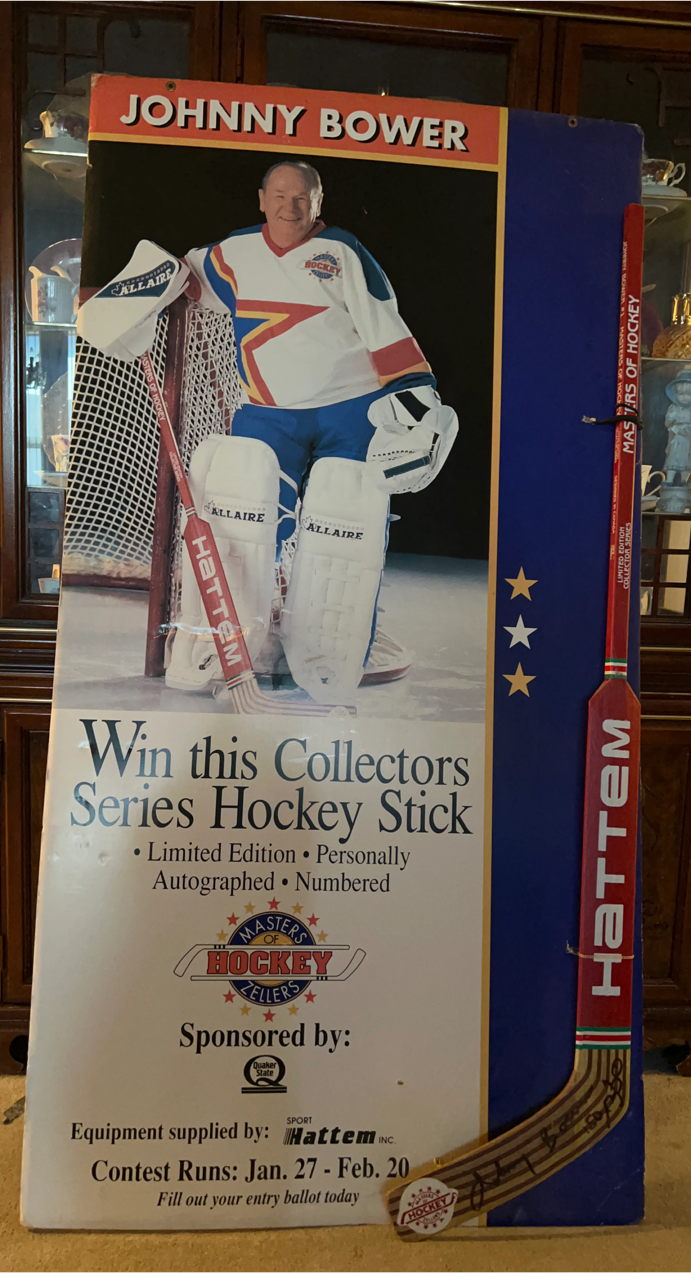 Johnny Bower Collectors Hockey Stick