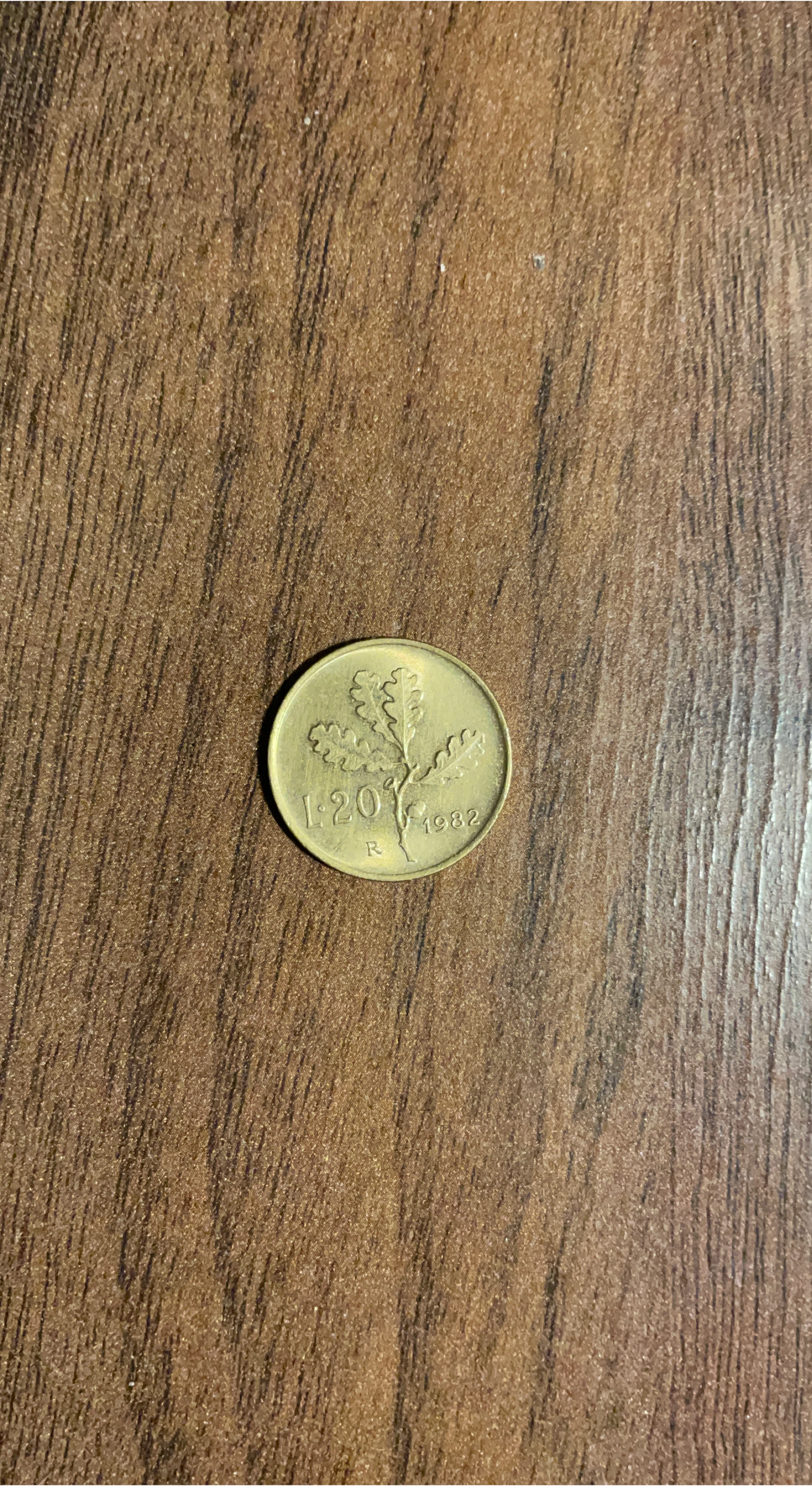 Vintage Italian 20 Lira Coin